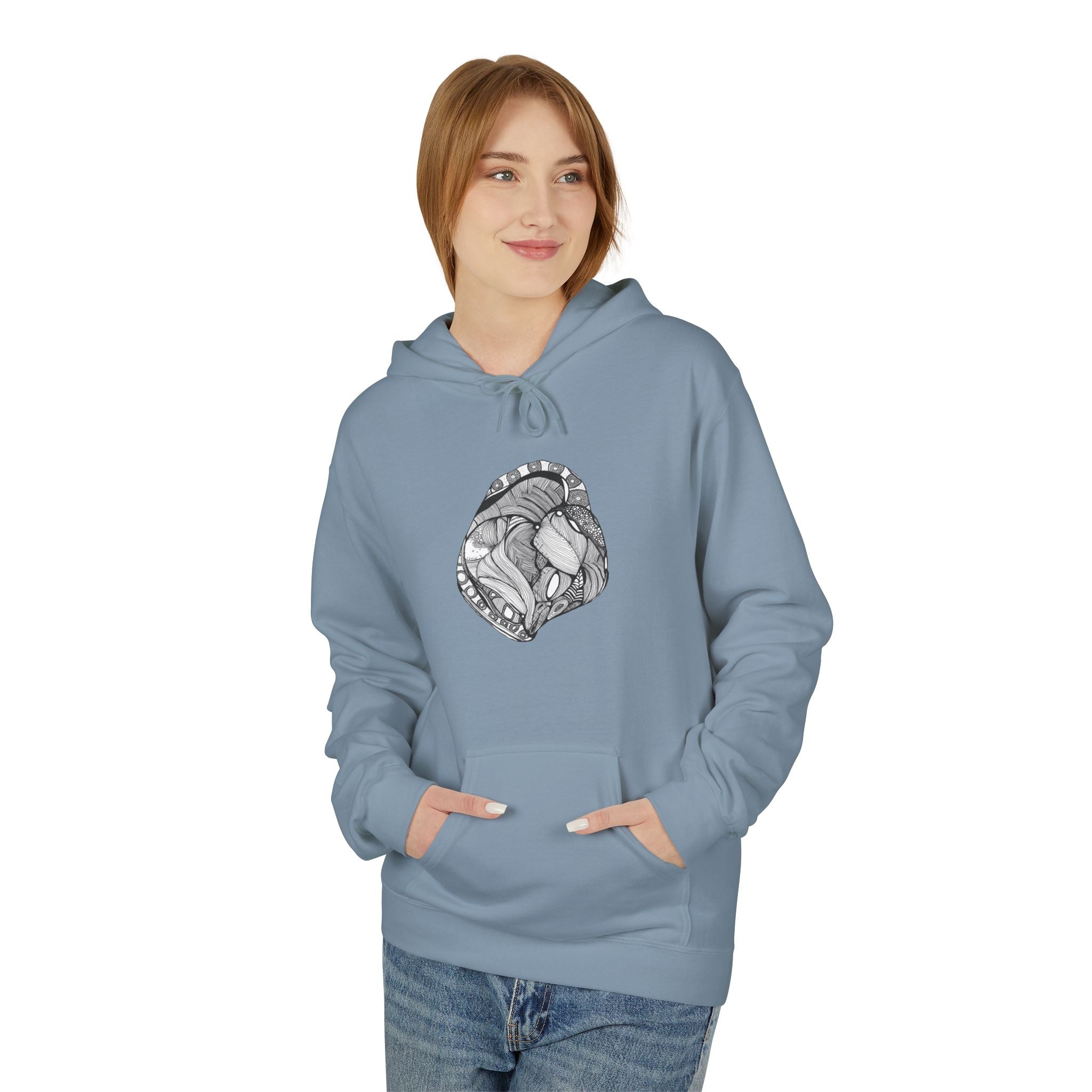 Heart by Feral Wife - Artistic Fleece Hoodie