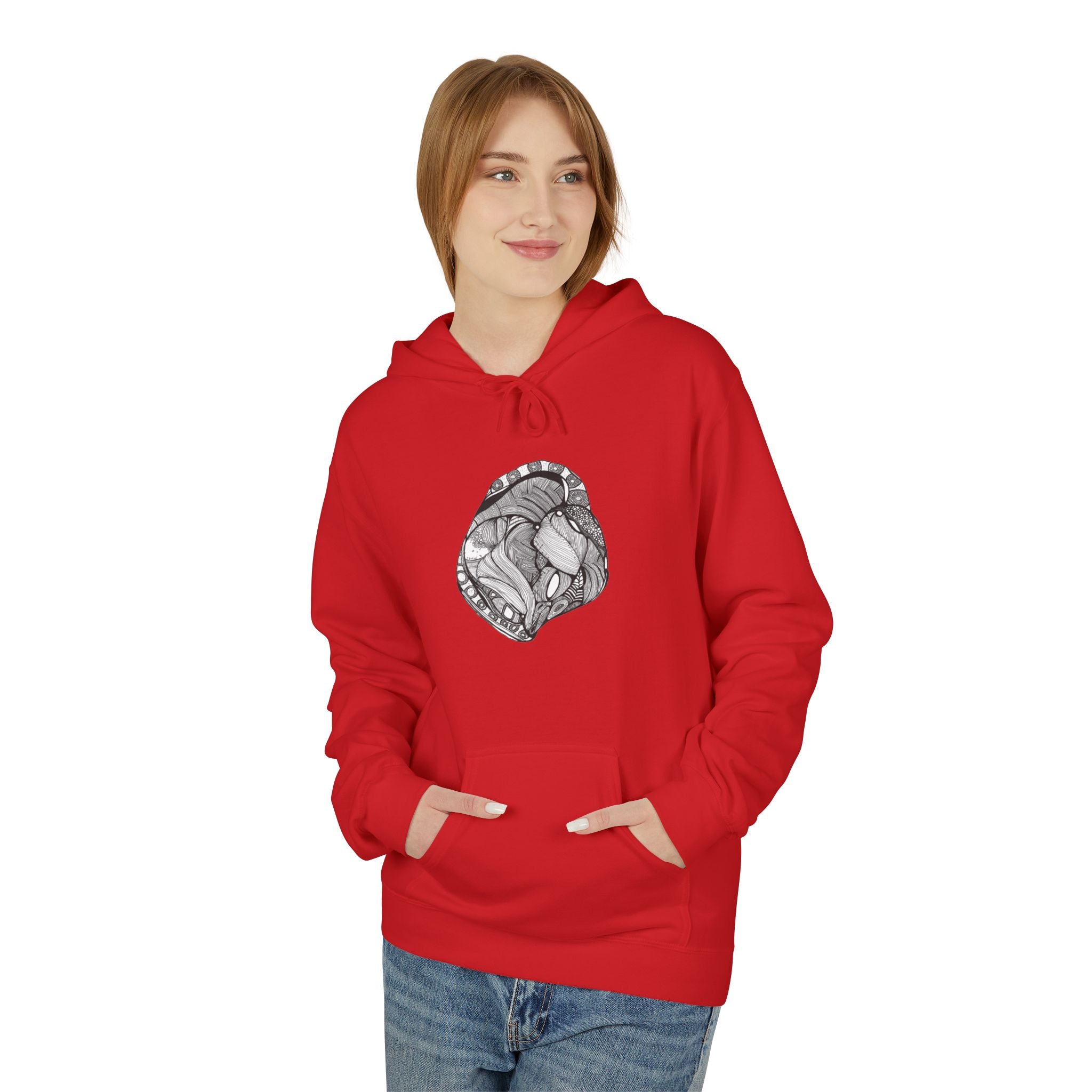 Heart by Feral Wife - Artistic Fleece Hoodie