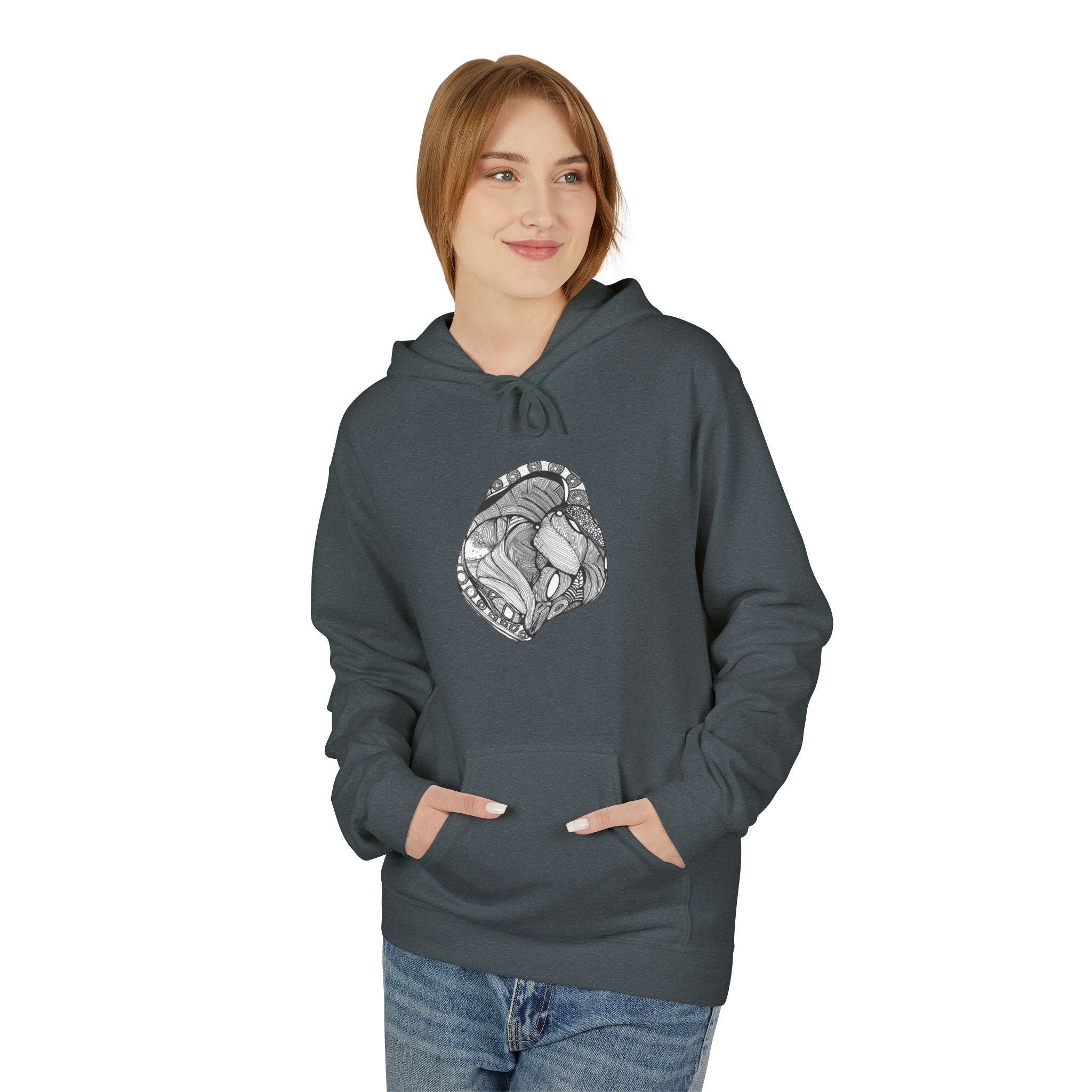 Heart by Feral Wife - Artistic Fleece Hoodie