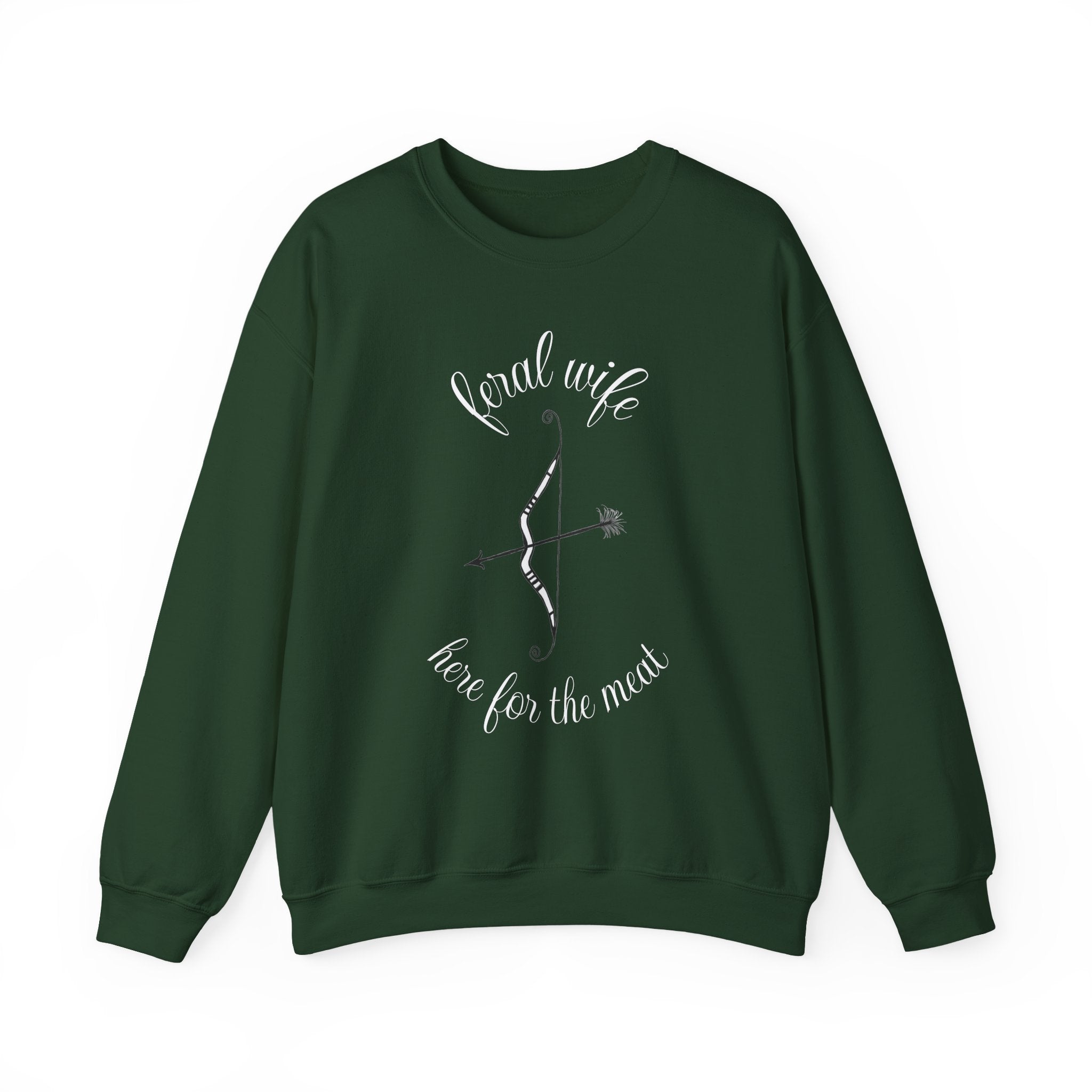 Archery 'Here for the Meat' by Feral Wife Crewneck Sweatshirt