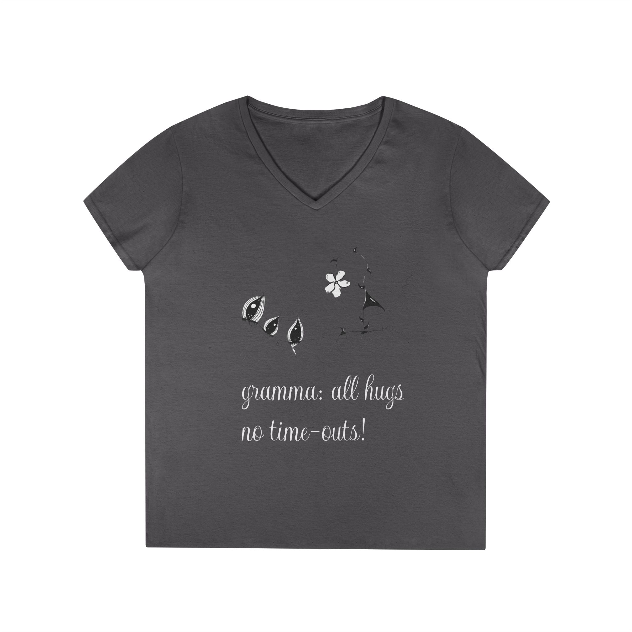 Gramma: All Hugs No Time-outs! by Feral Wife V-Neck T-Shirt