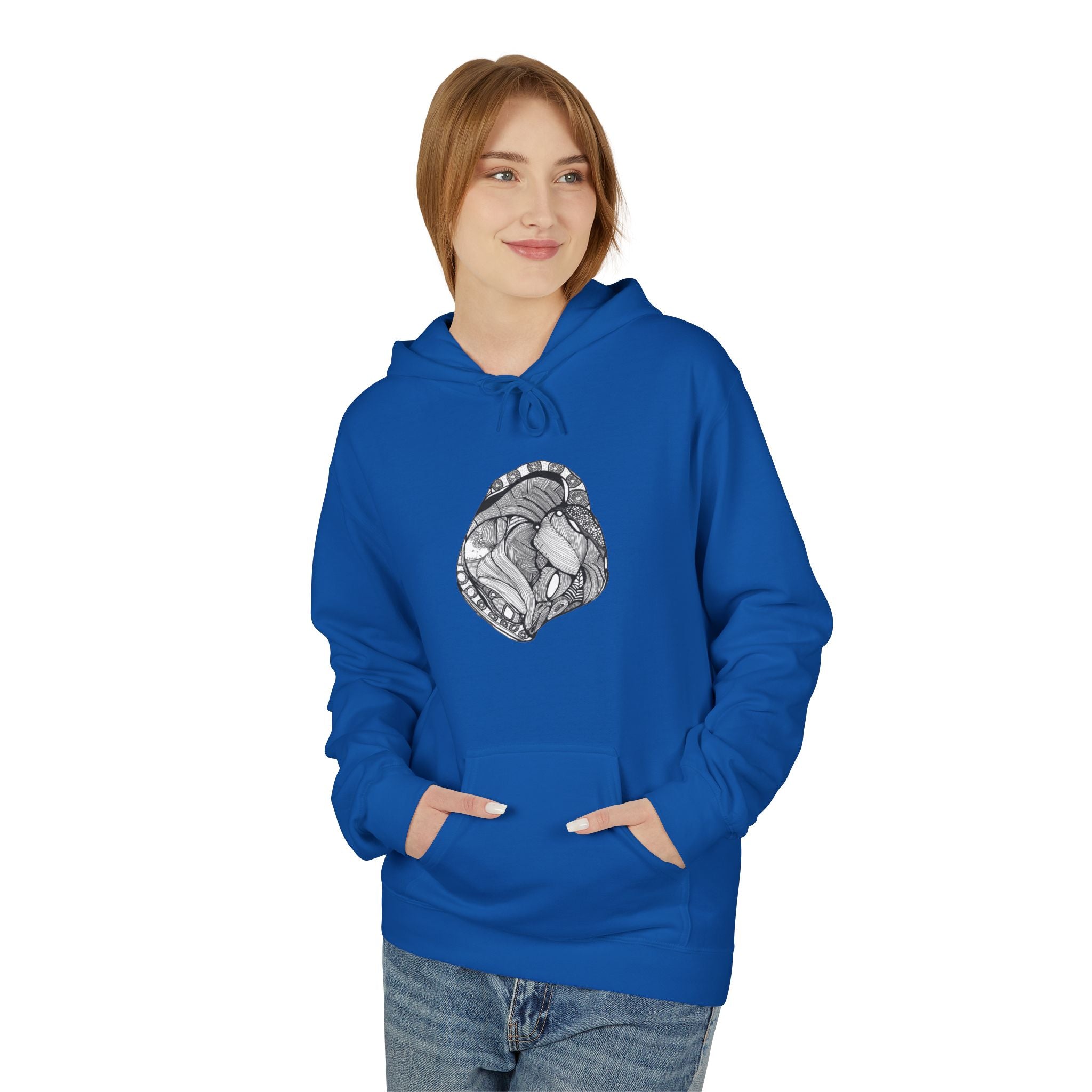Heart by Feral Wife - Artistic Fleece Hoodie