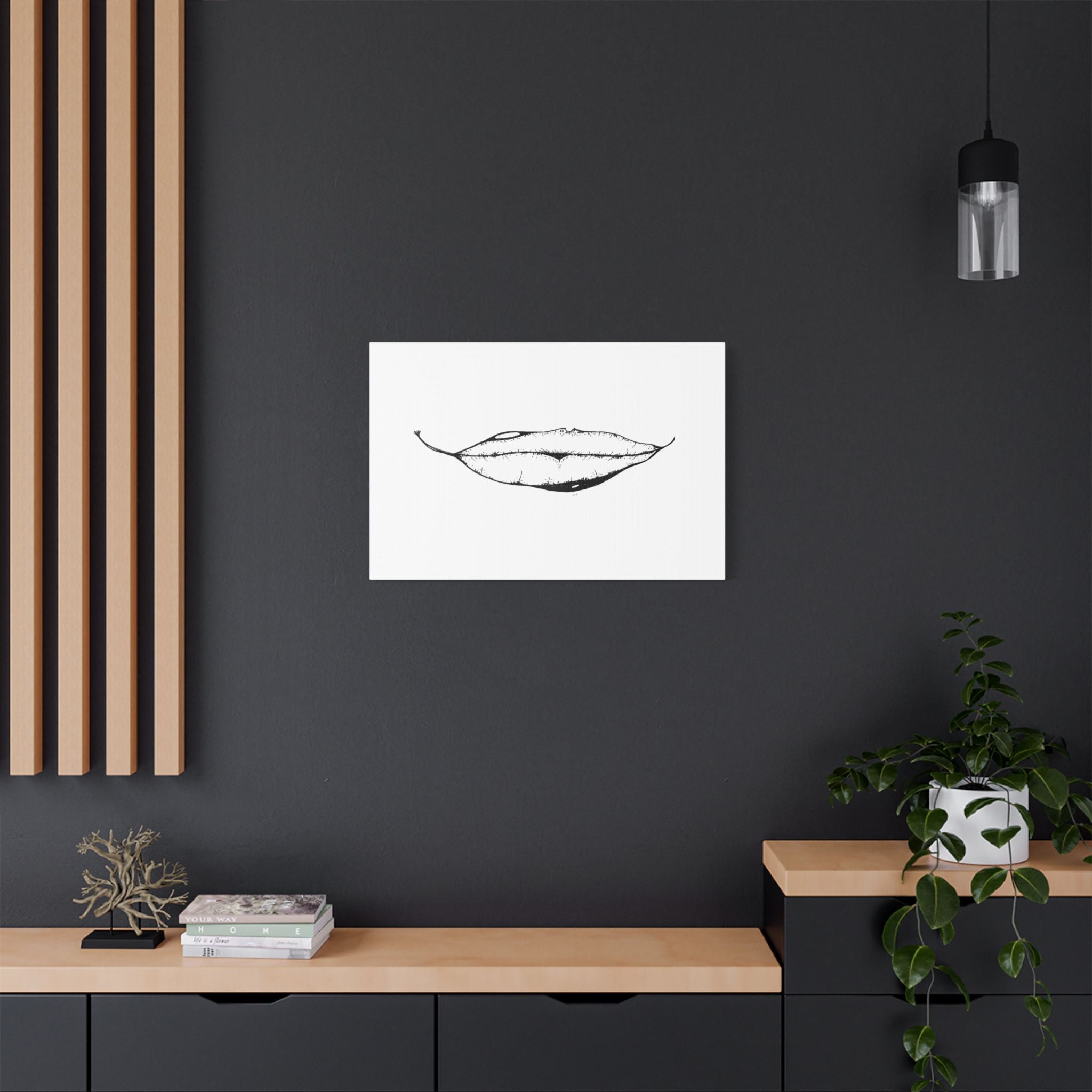 Nature's Kiss Hand-Drawn Art on Satin Canvas Print — Stretched Wall Art