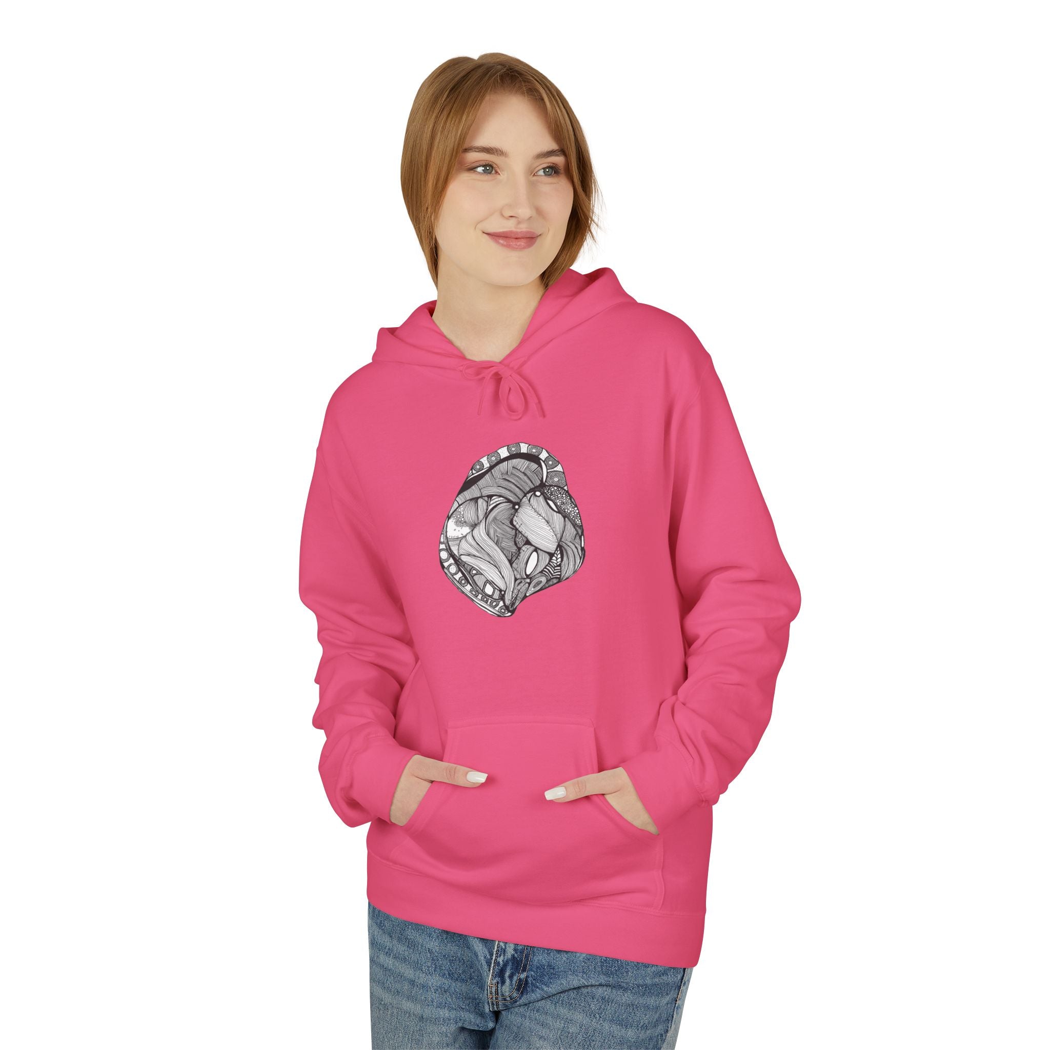 Heart by Feral Wife - Artistic Fleece Hoodie