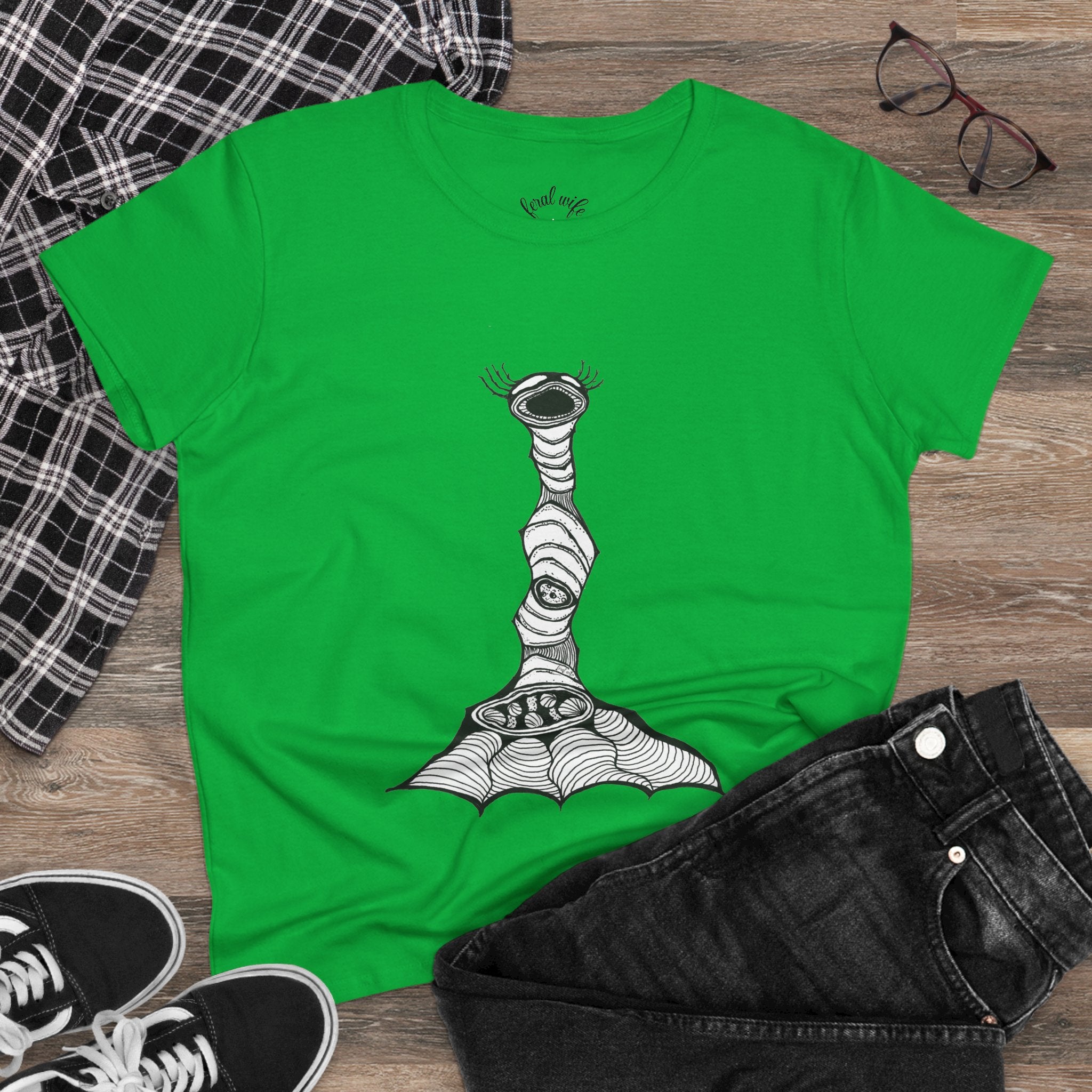 Inch Monster by Feral Wife - Women's Artistic Graphic Tee