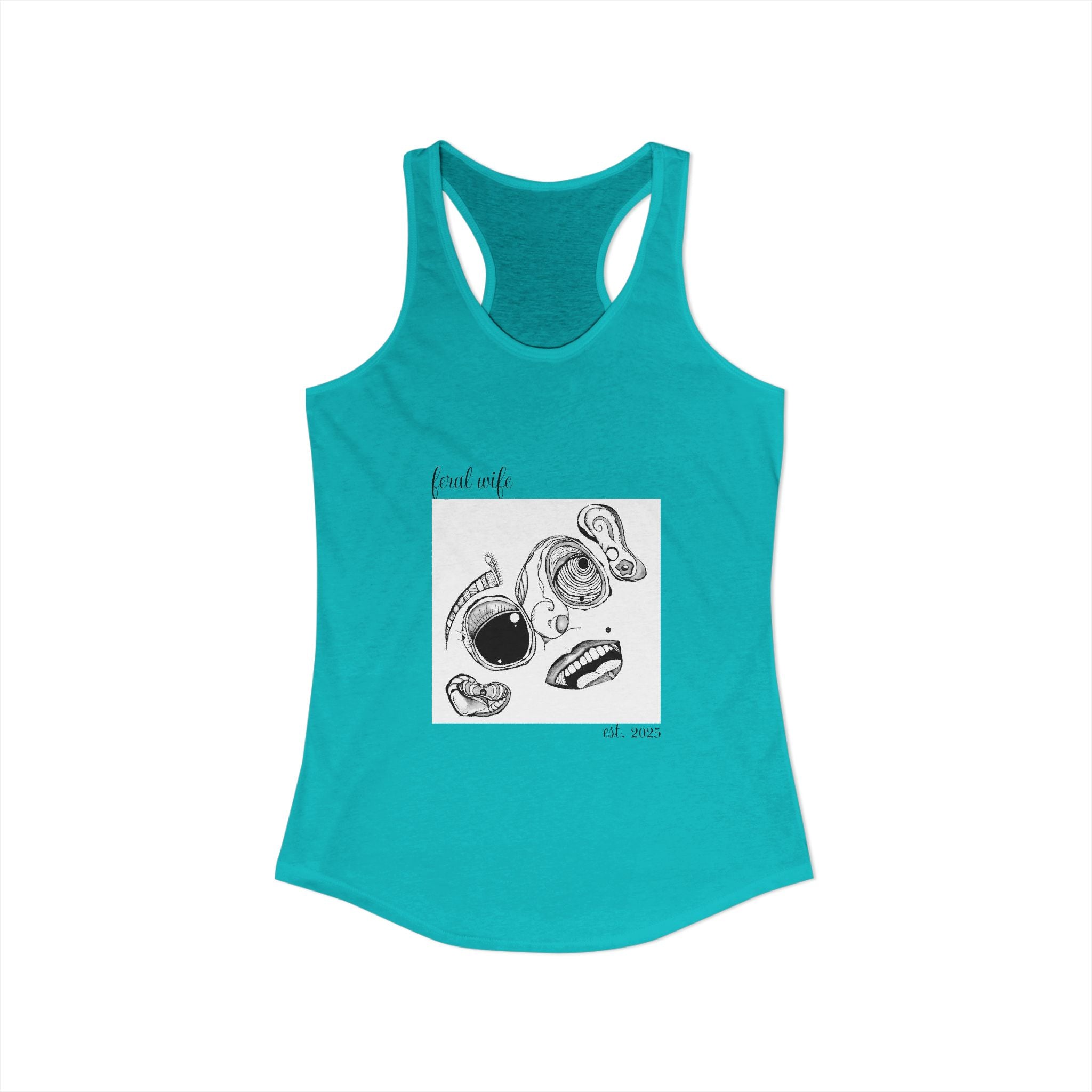 Face by Feral Wife - Women's Ideal Racerback Tank