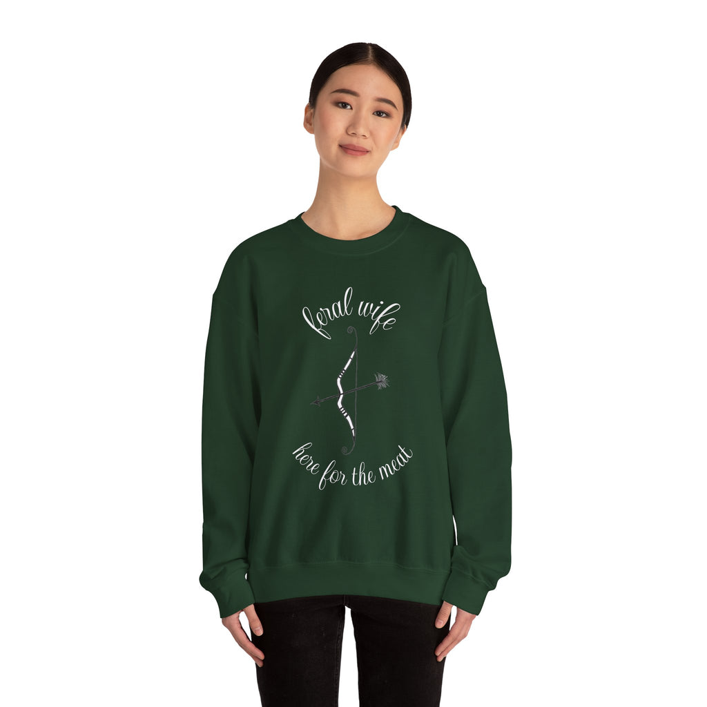 Archery 'Here for the Meat' by Feral Wife Crewneck Sweatshirt