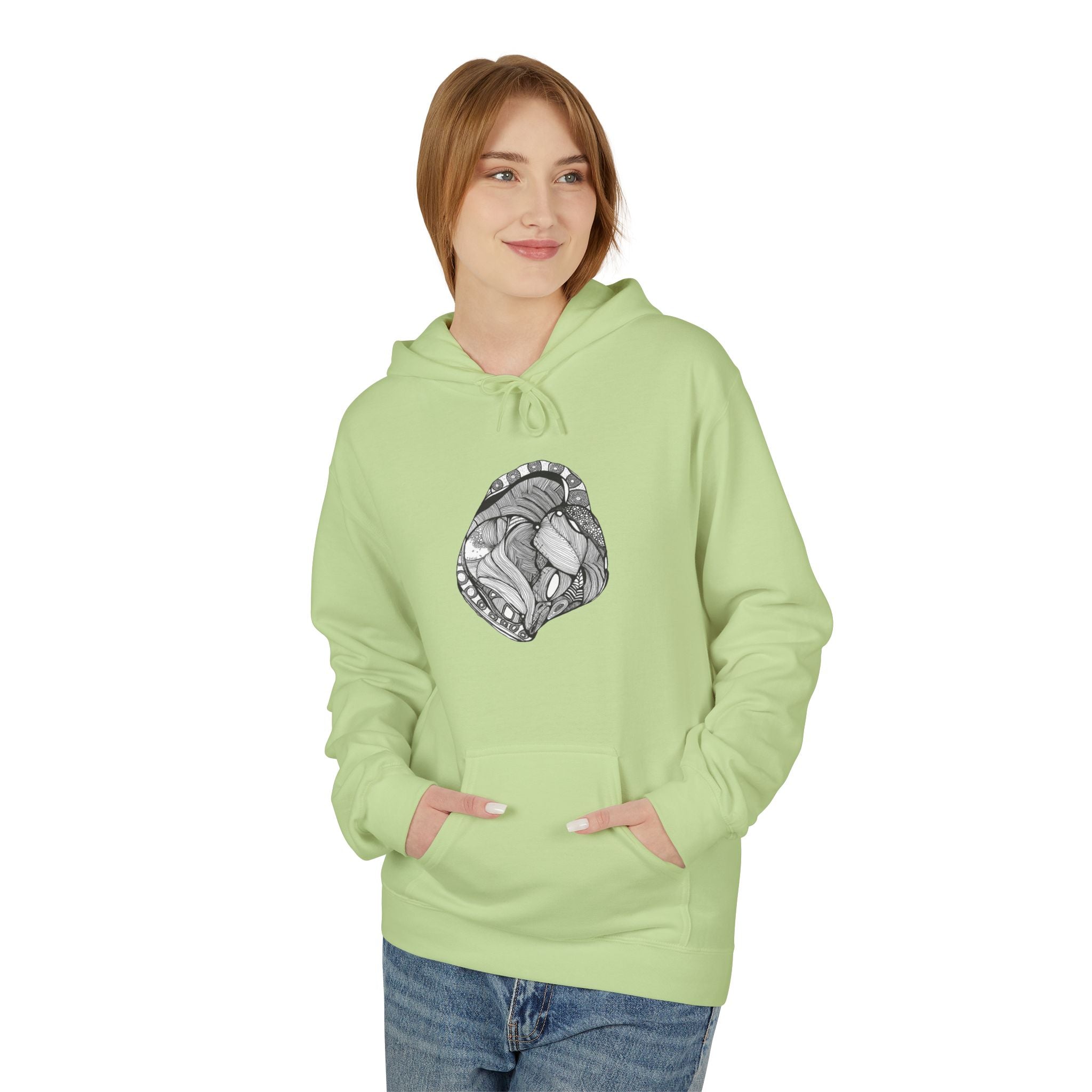 Heart by Feral Wife - Artistic Fleece Hoodie