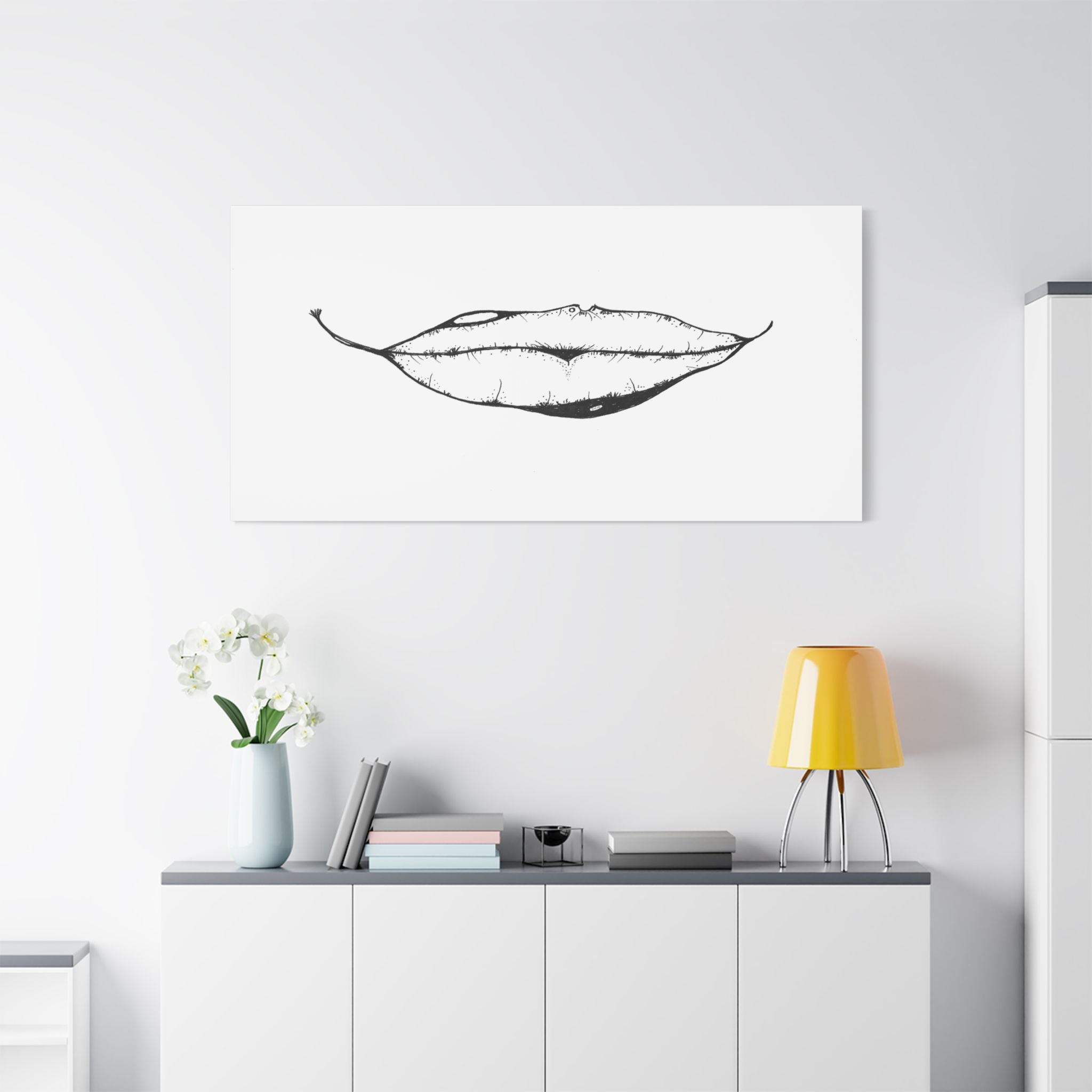 Nature's Kiss Hand-Drawn Art on Satin Canvas Print — Stretched Wall Art