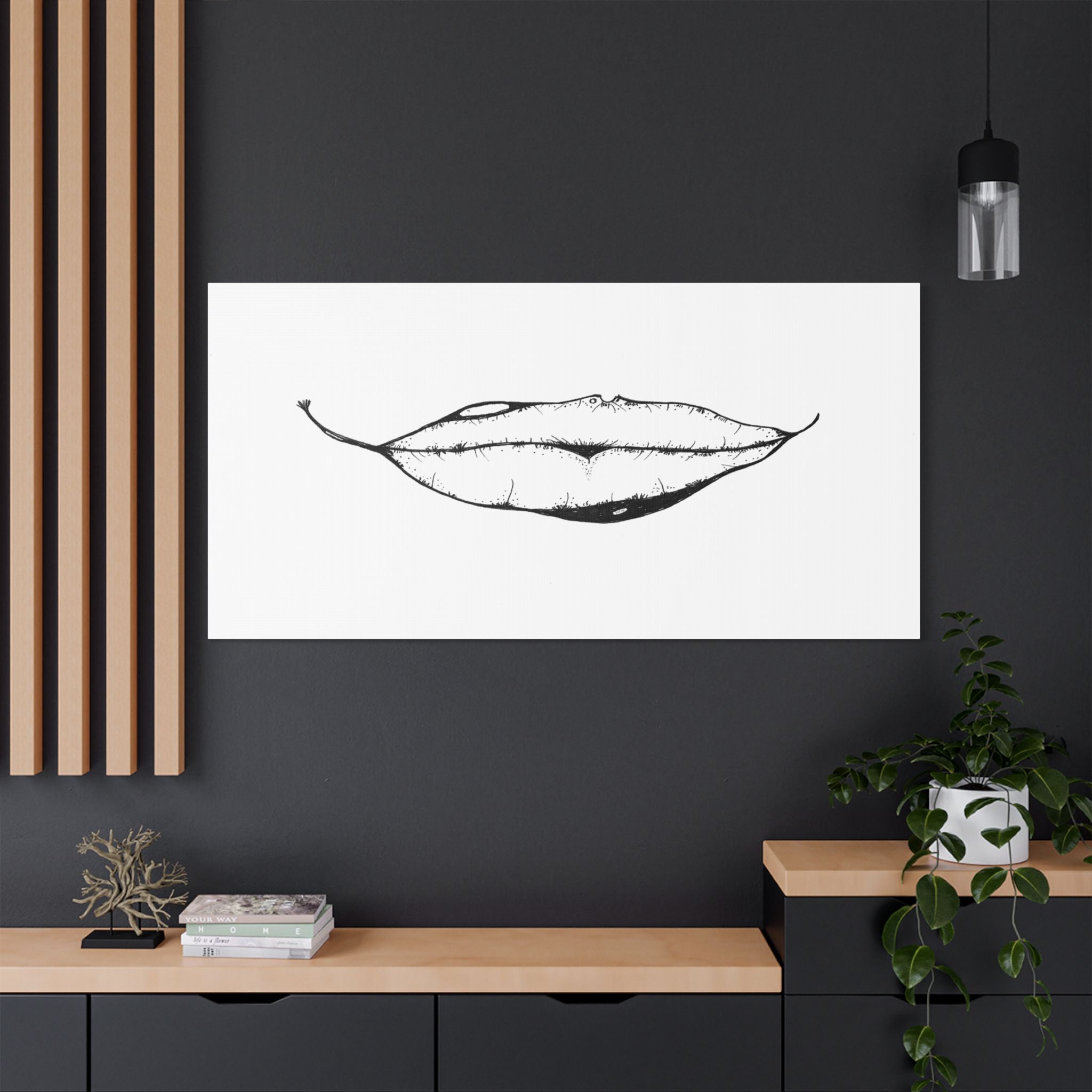 Nature's Kiss Hand-Drawn Art on Satin Canvas Print — Stretched Wall Art