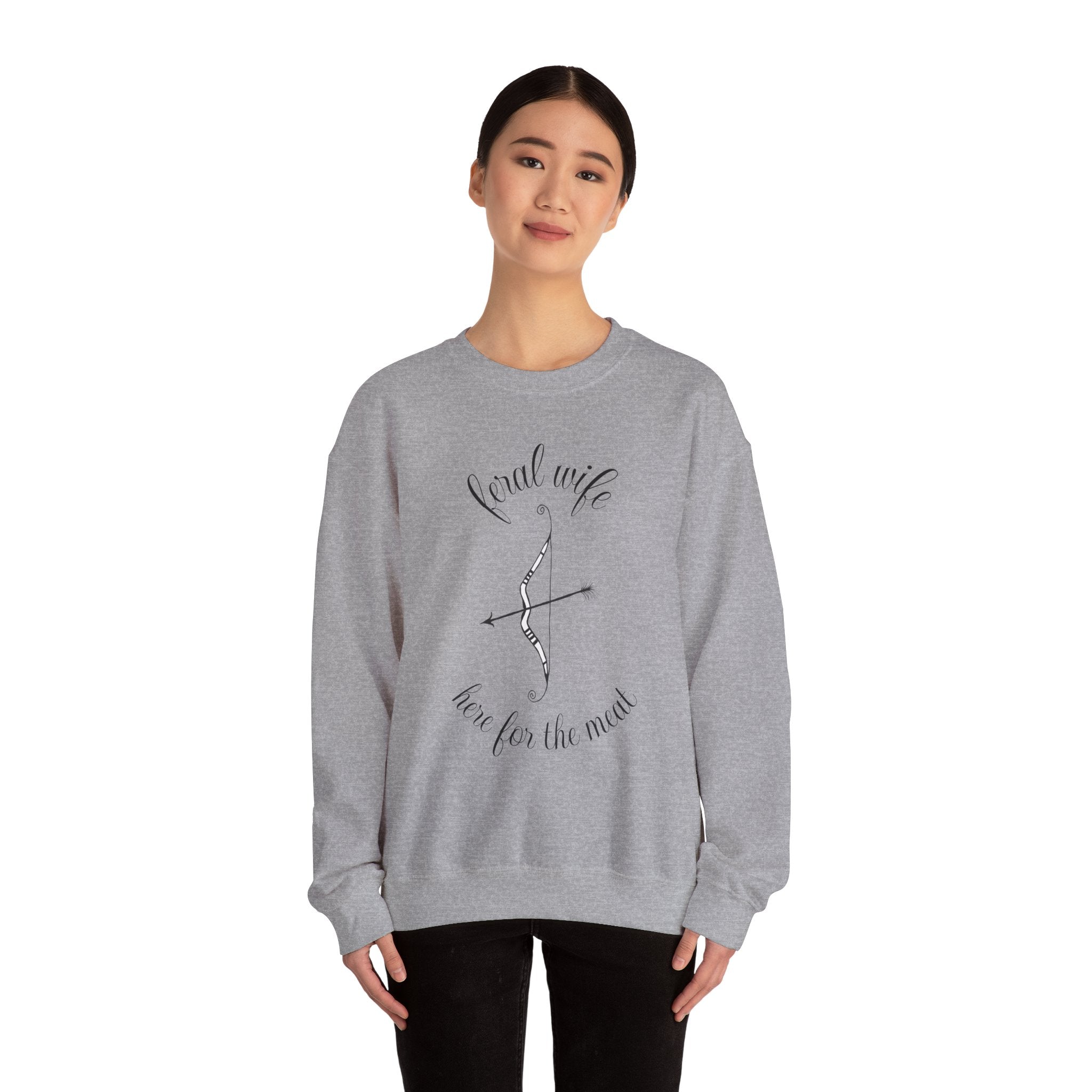 Archery 'Here for the Meat' by Feral Wife Crewneck Sweatshirt