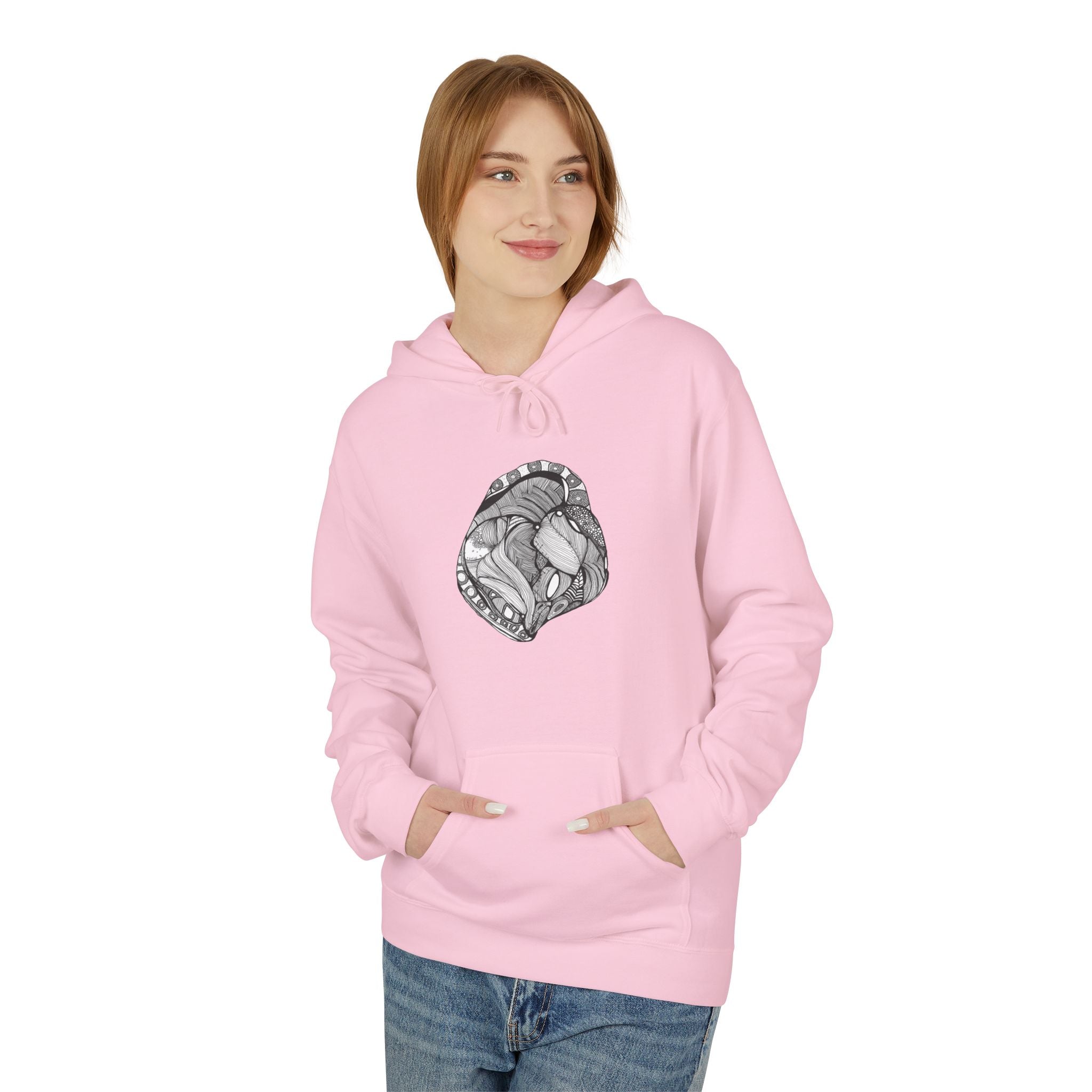 Heart by Feral Wife - Artistic Fleece Hoodie