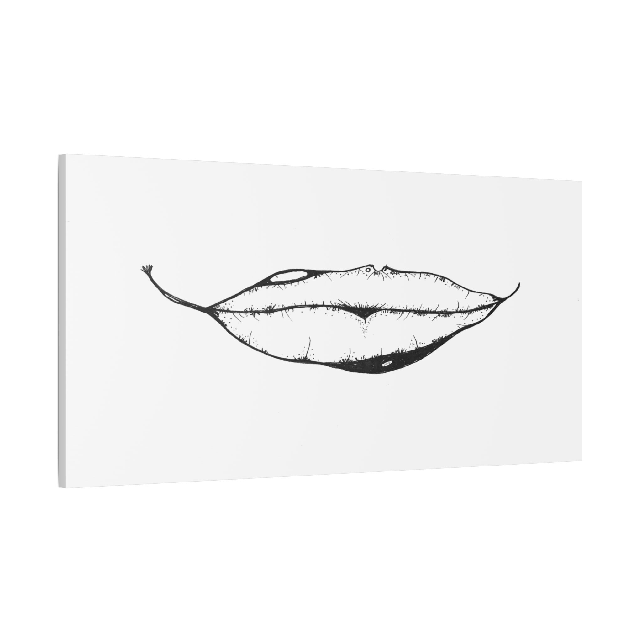 Nature's Kiss Hand-Drawn Art on Satin Canvas Print — Stretched Wall Art