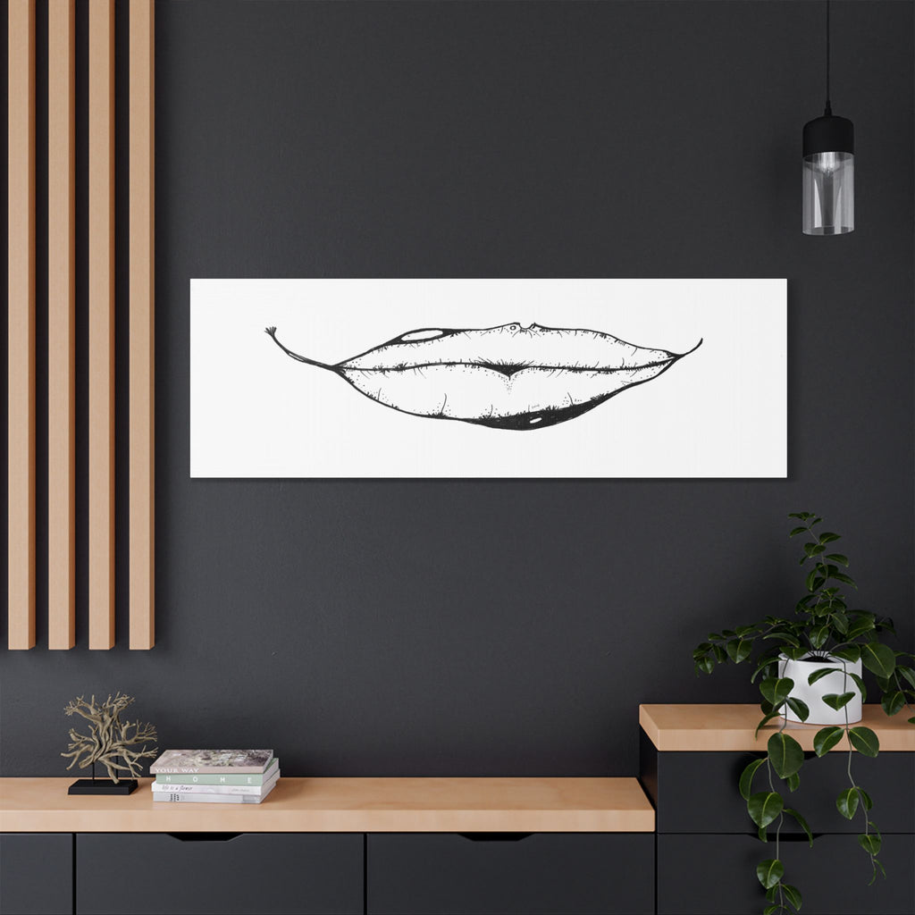 Nature's Kiss Hand-Drawn Art on Satin Canvas Print — Stretched Wall Art