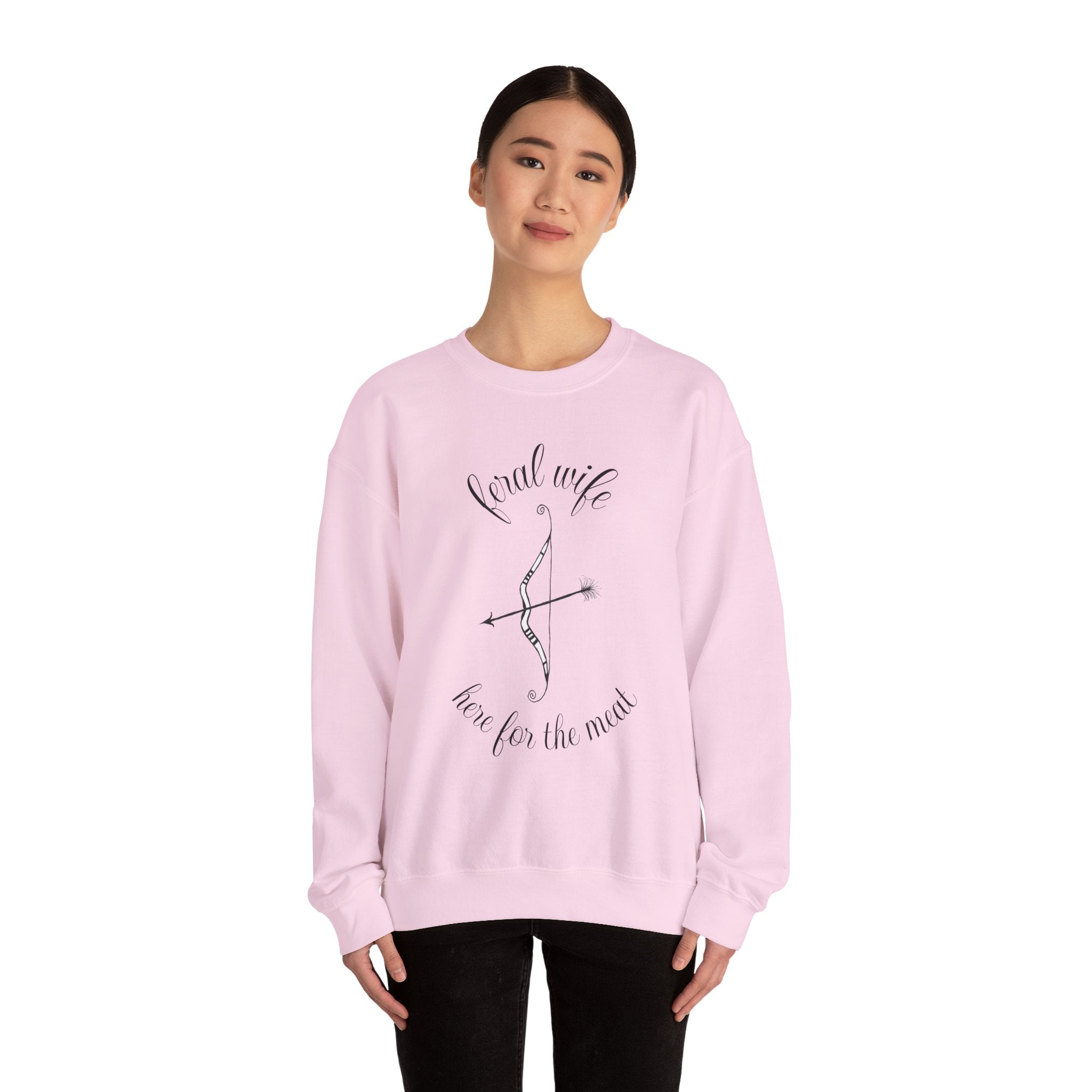 Archery 'Here for the Meat' by Feral Wife Crewneck Sweatshirt
