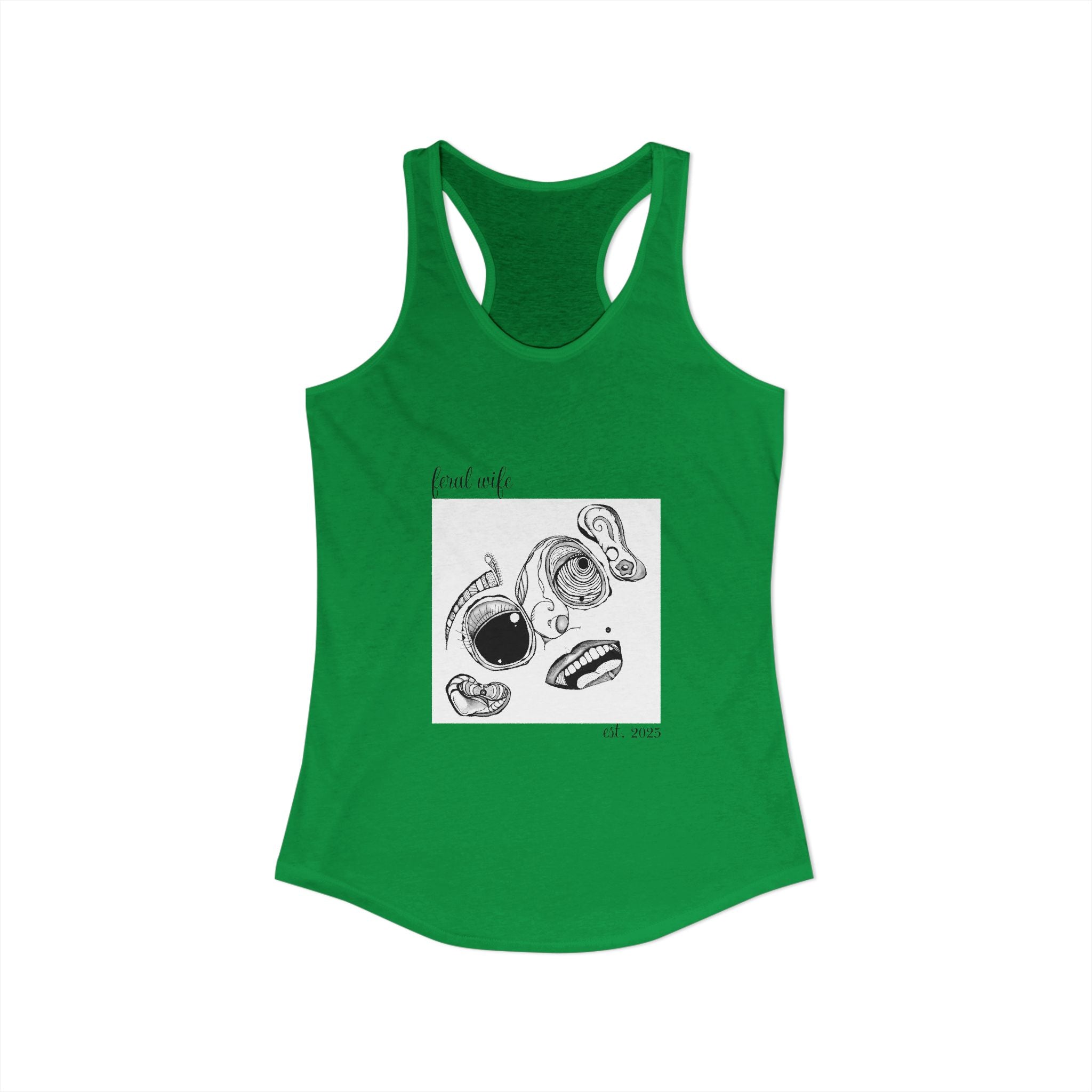 Face by Feral Wife - Women's Ideal Racerback Tank