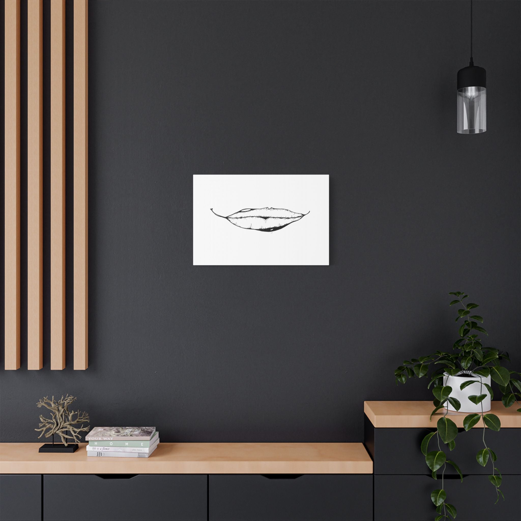 Nature's Kiss Hand-Drawn Art on Satin Canvas Print — Stretched Wall Art