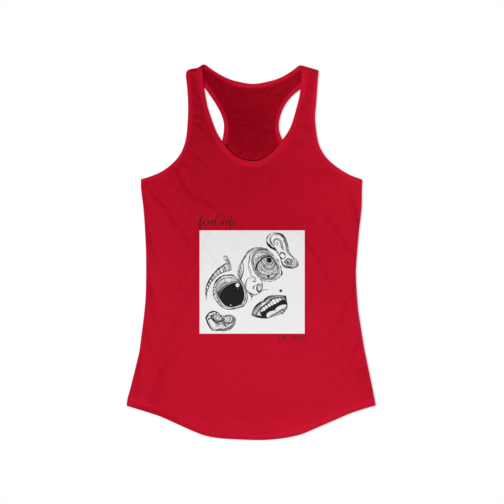 Face by Feral Wife - Women's Ideal Racerback Tank