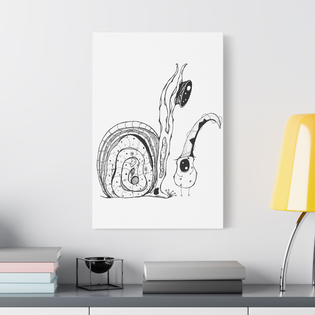 Friends - Line Art Canvas — Minimal Black & White Stretched Print