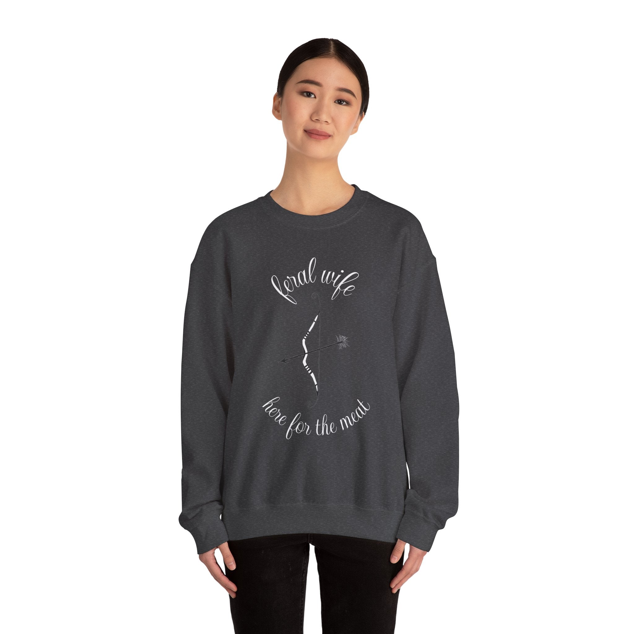 Archery 'Here for the Meat' by Feral Wife Crewneck Sweatshirt