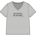 "Beat Your Meat, Not Your Family" Funny Sarcastic Graphic V-Neck Shirt