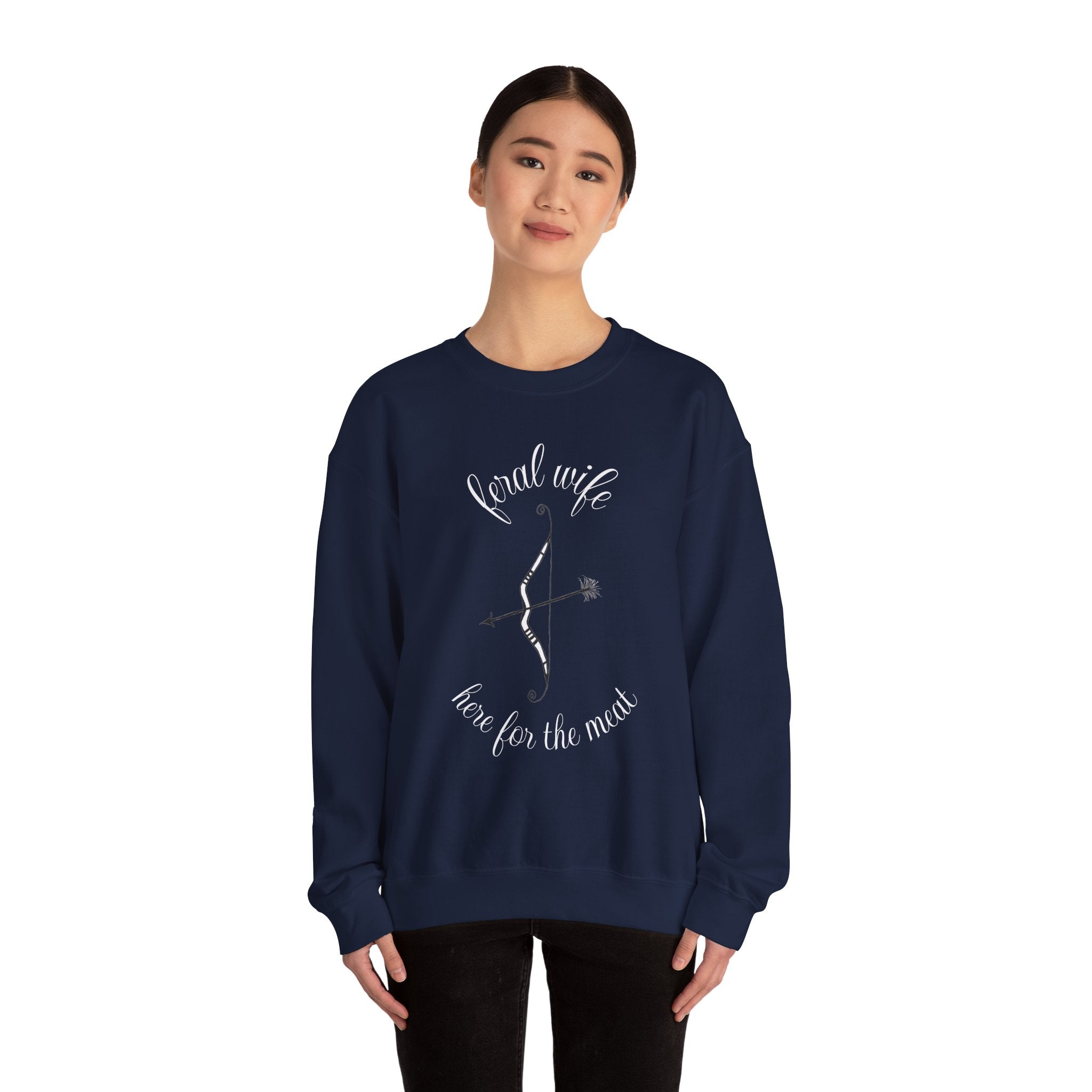 Archery 'Here for the Meat' by Feral Wife Crewneck Sweatshirt