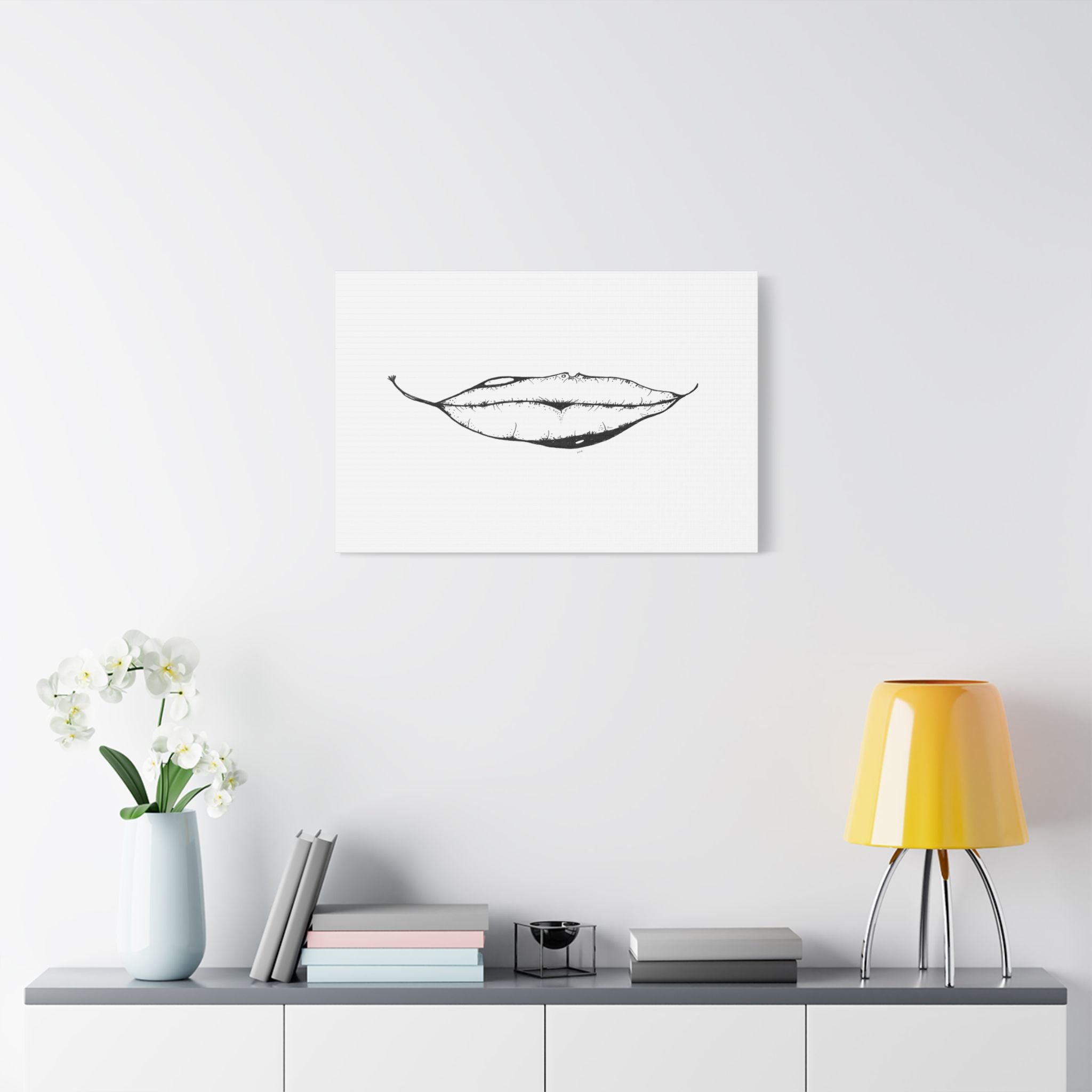 Nature's Kiss Hand-Drawn Art on Satin Canvas Print — Stretched Wall Art