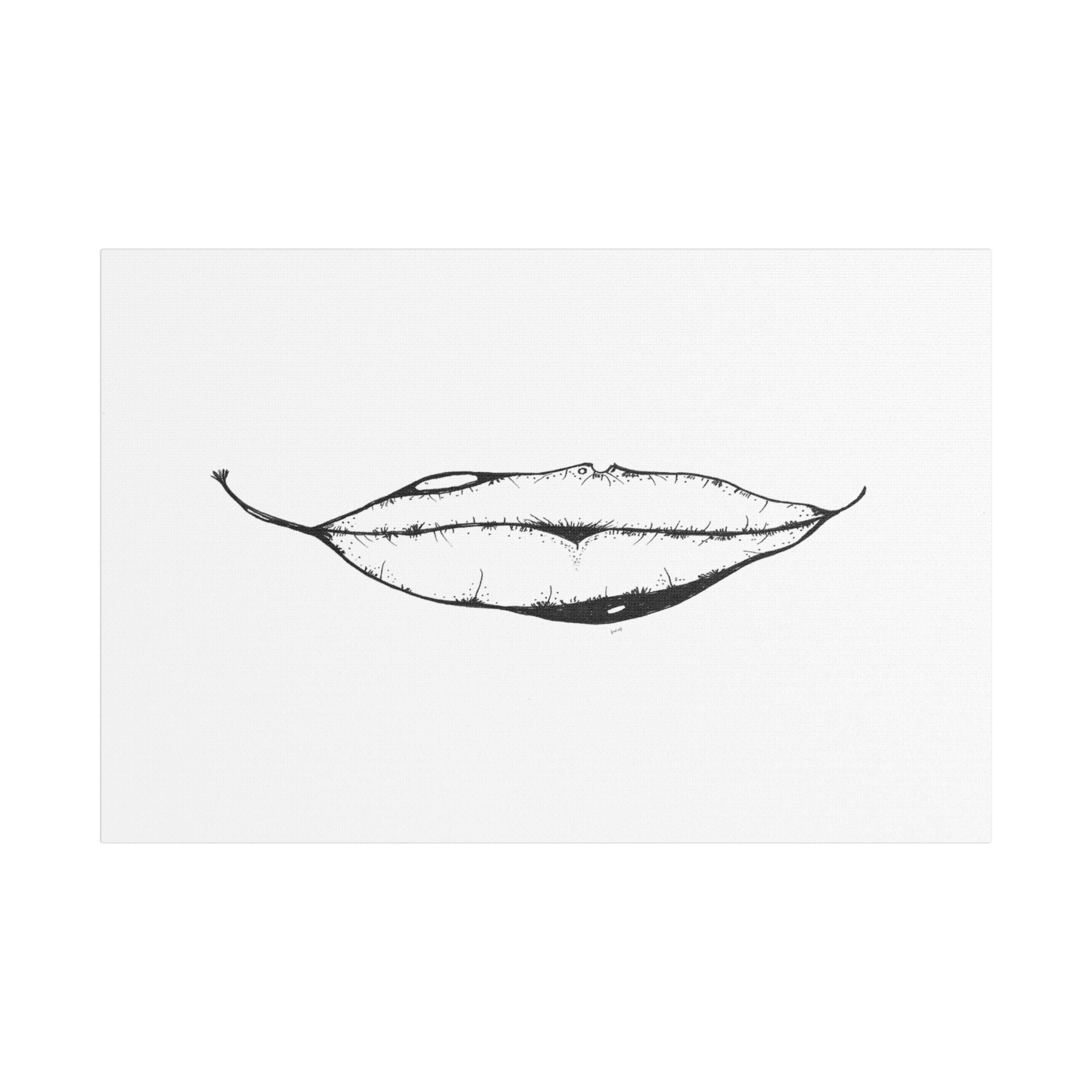 Nature's Kiss Hand-Drawn Art on Satin Canvas Print — Stretched Wall Art