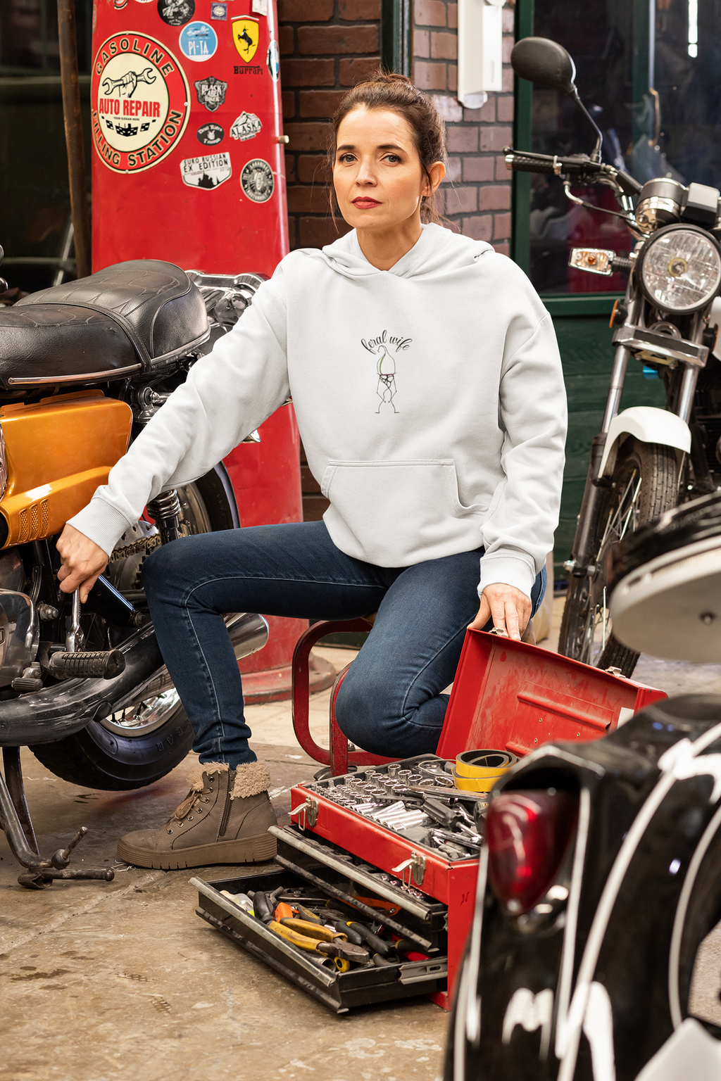 Stick Figure Fight Me Bro by Feral Wife - Classic Fit Hoodie