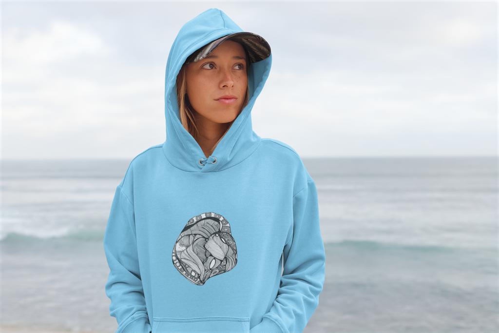 Heart by Feral Wife - Artistic Fleece Hoodie