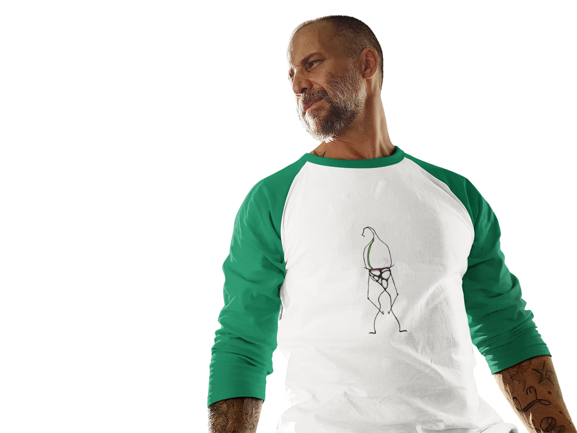 Stick Figure Fight Me Bro by Feral Wife - 3/4 sleeve - Unisex T-Shirt