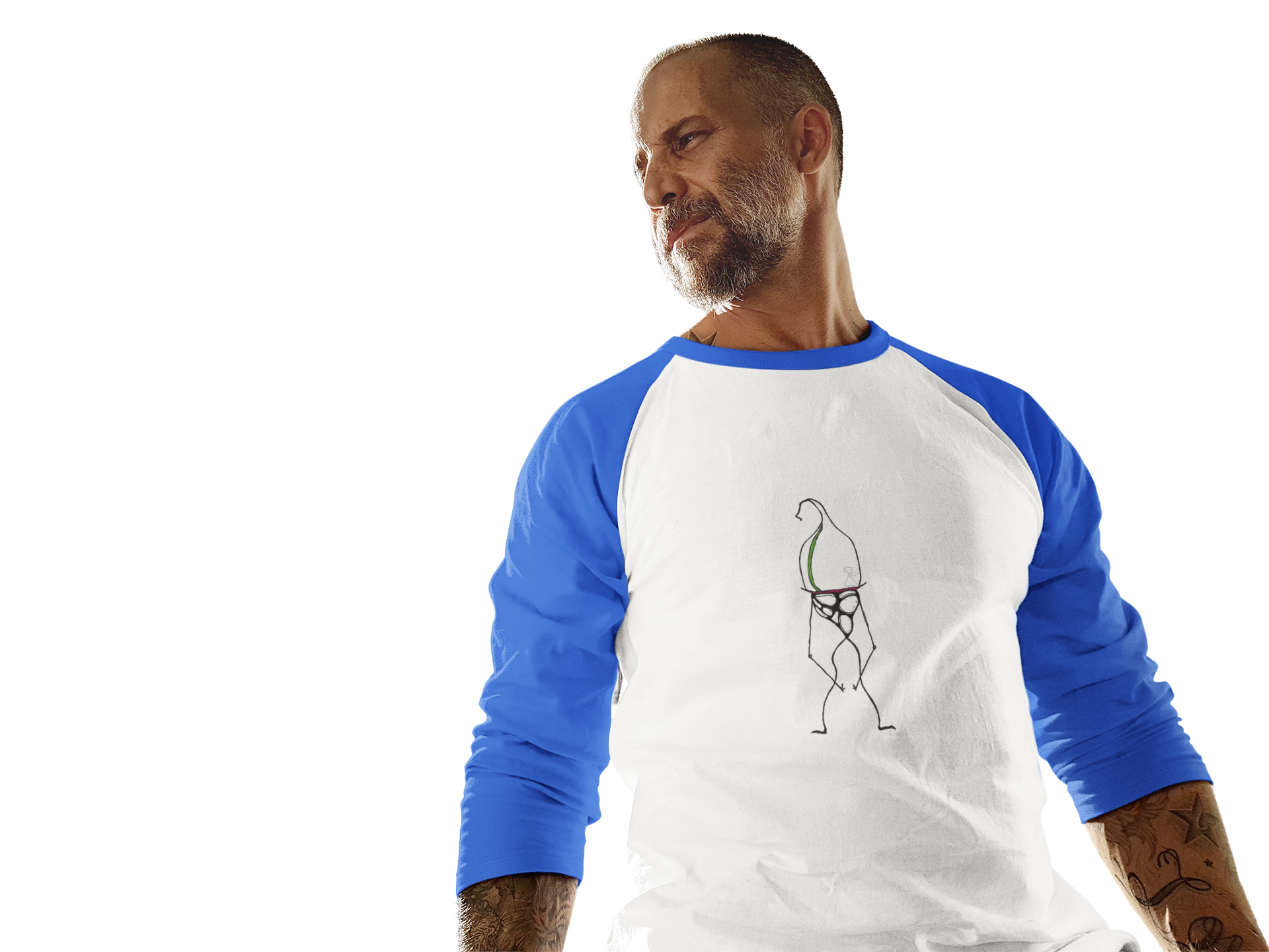 Stick Figure Fight Me Bro by Feral Wife - 3/4 sleeve - Unisex T-Shirt