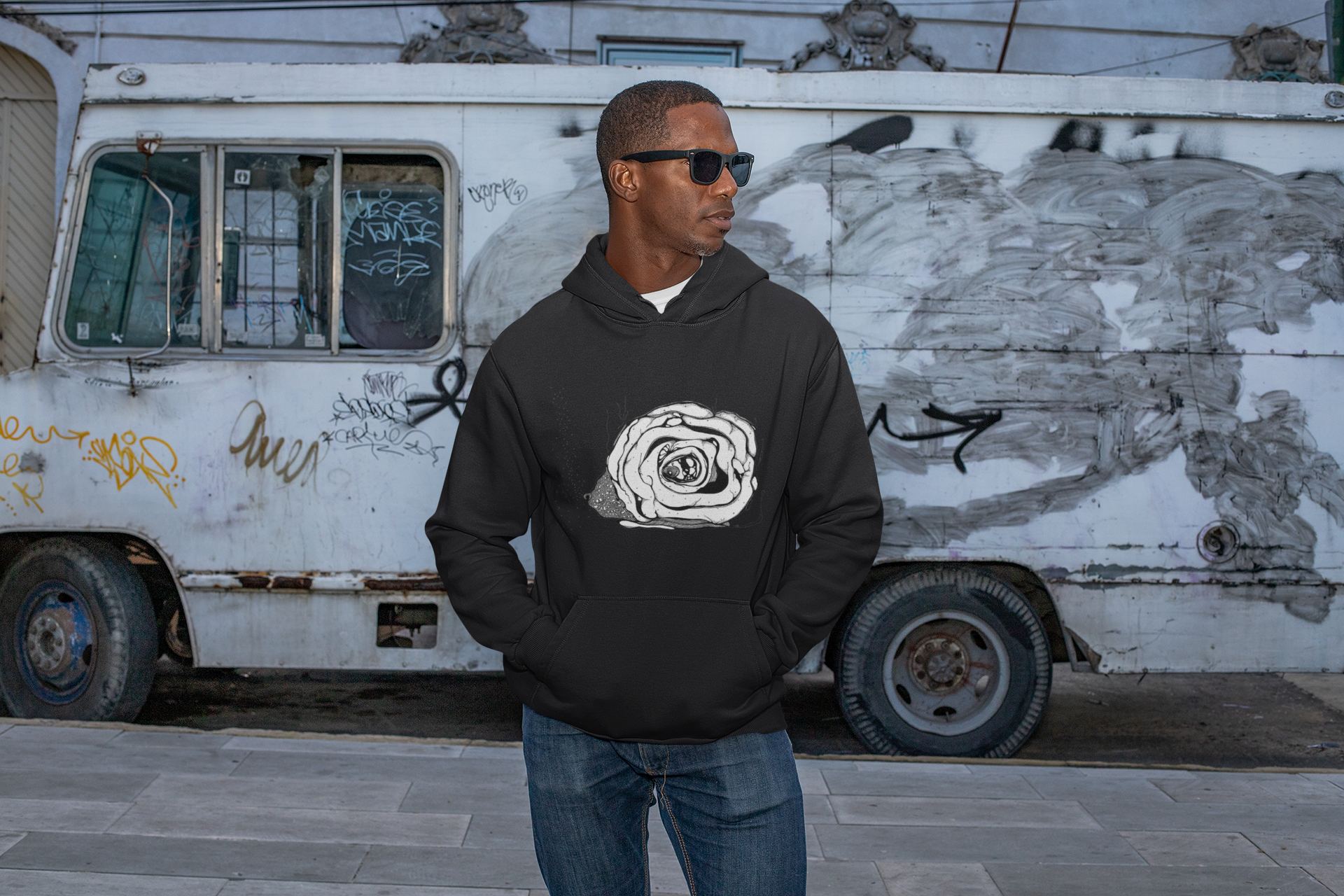 Bear by Feral Wife - Men's Graphic Hoodie