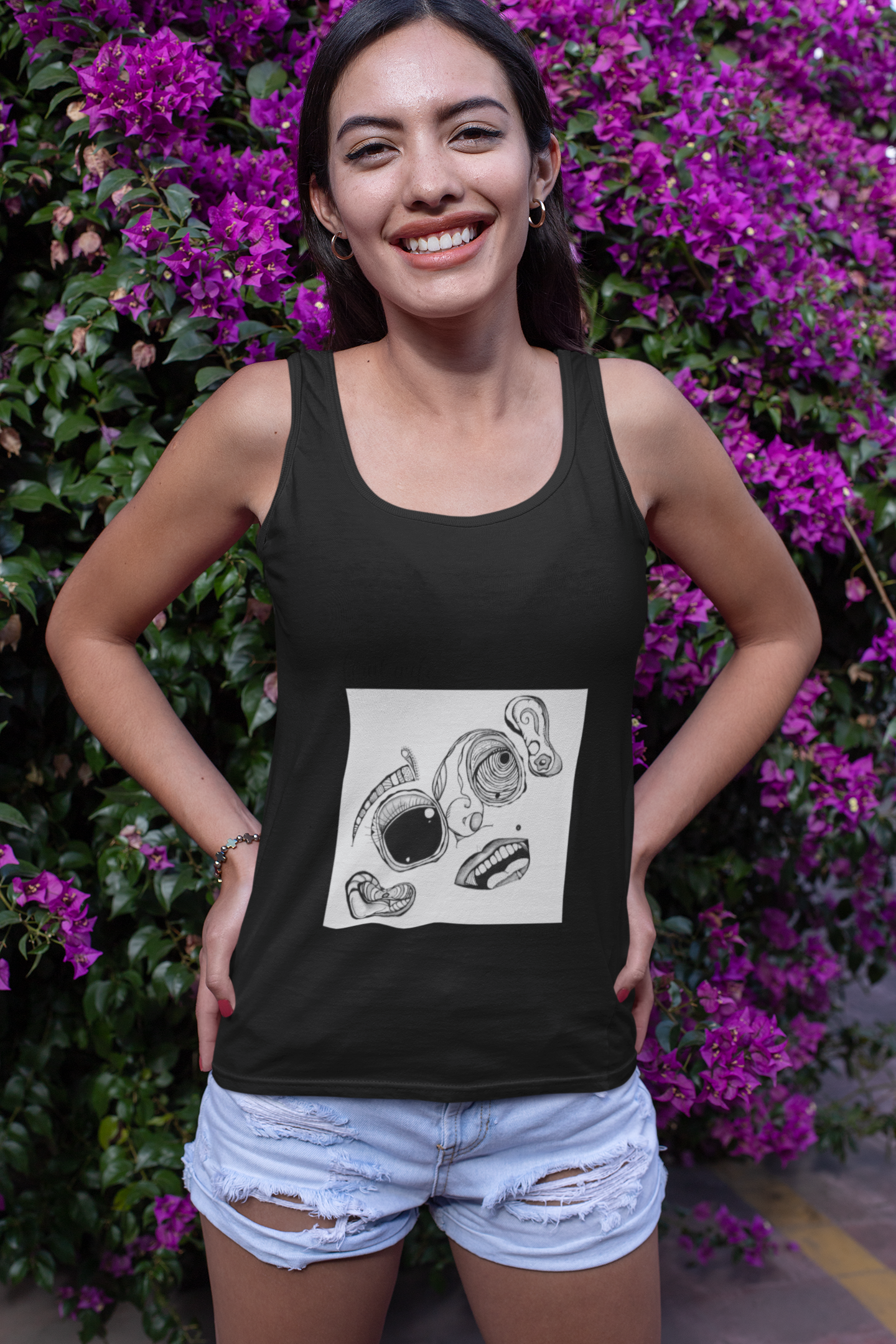 Face by Feral Wife - Women's Ideal Racerback Tank