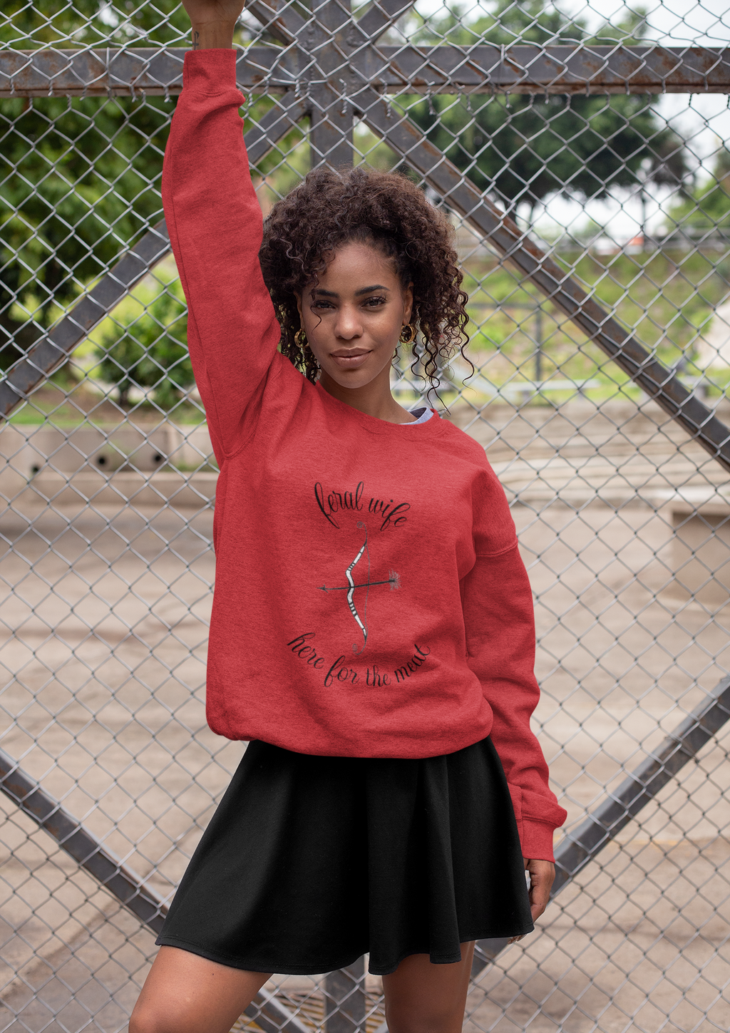 Archery 'Here for the Meat' by Feral Wife Crewneck Sweatshirt