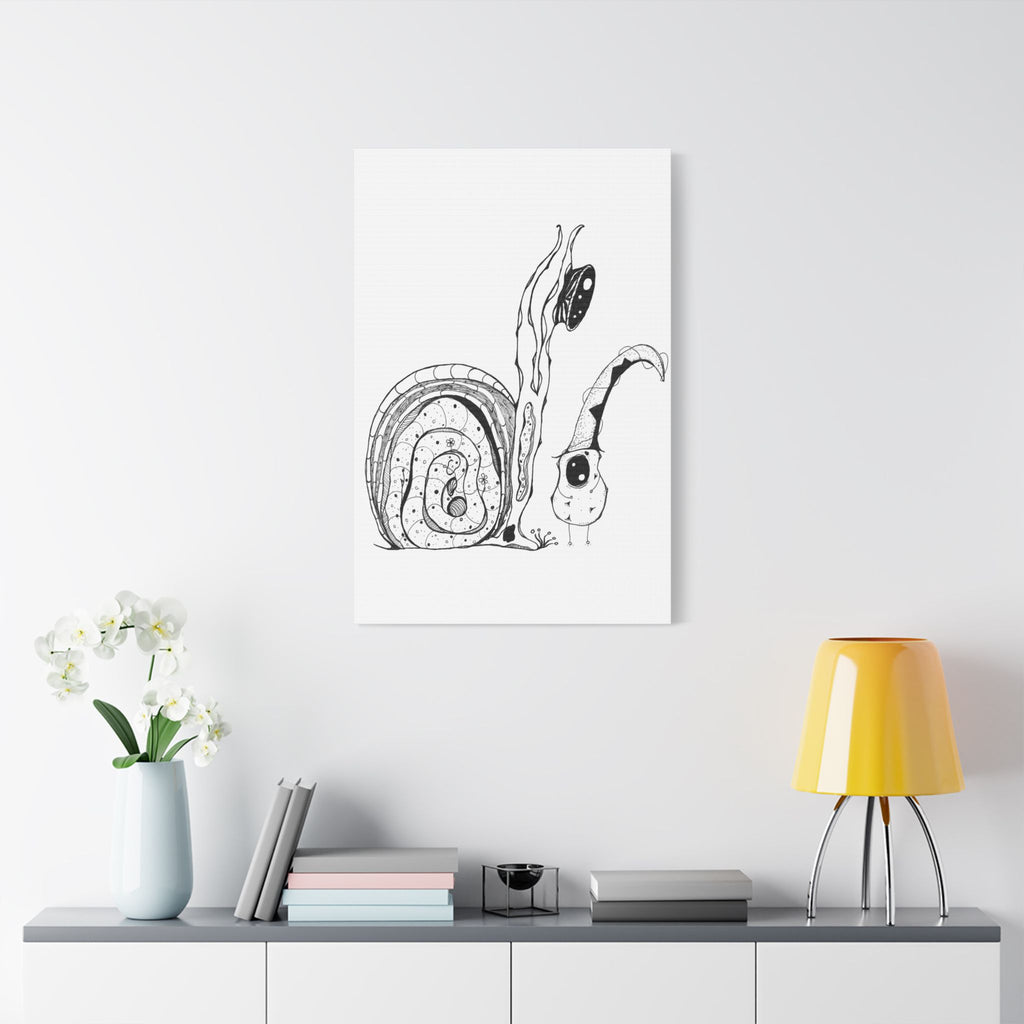 Friends - Line Art Canvas — Minimal Black & White Stretched Print