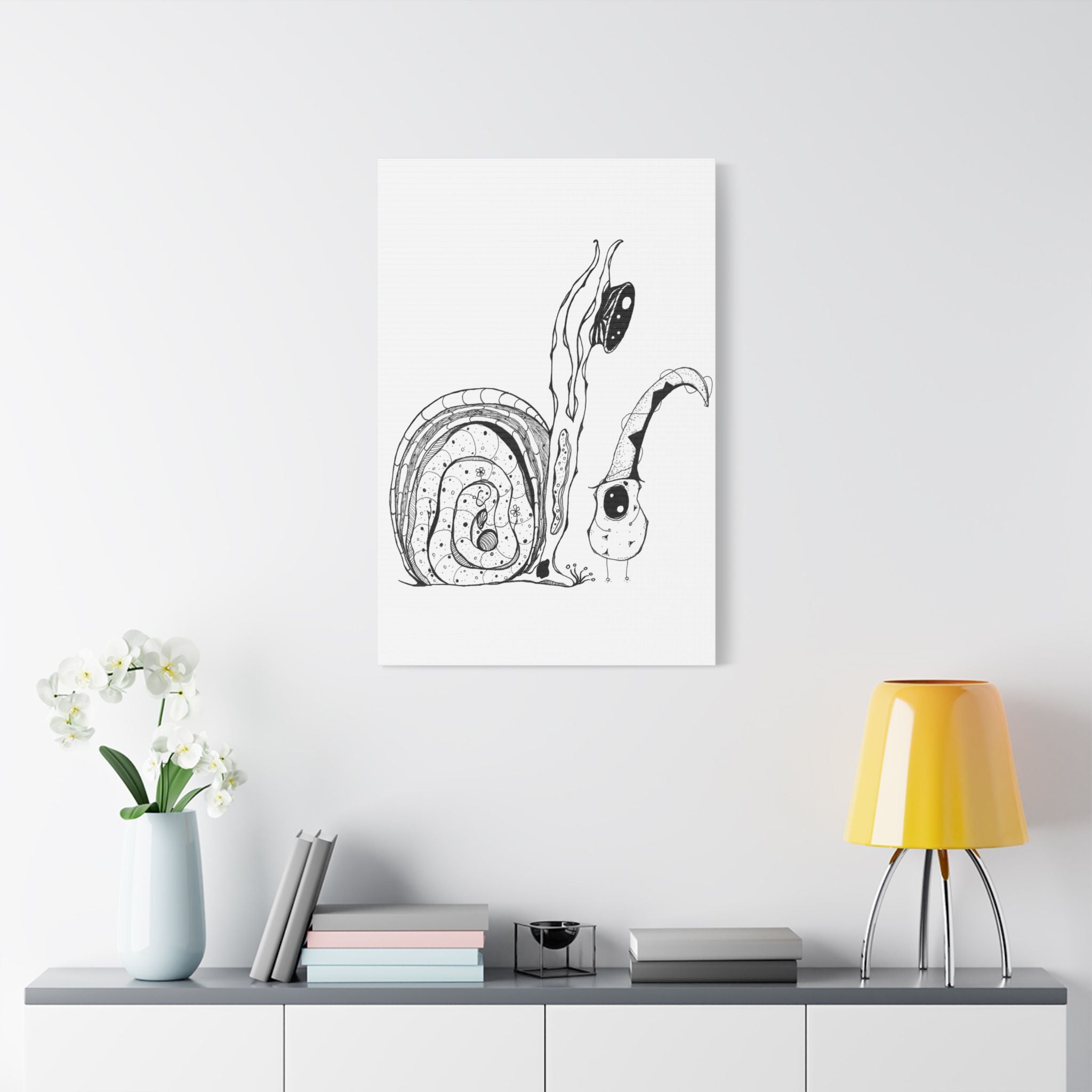 Friends - Line Art Canvas — Minimal Black & White Stretched Print