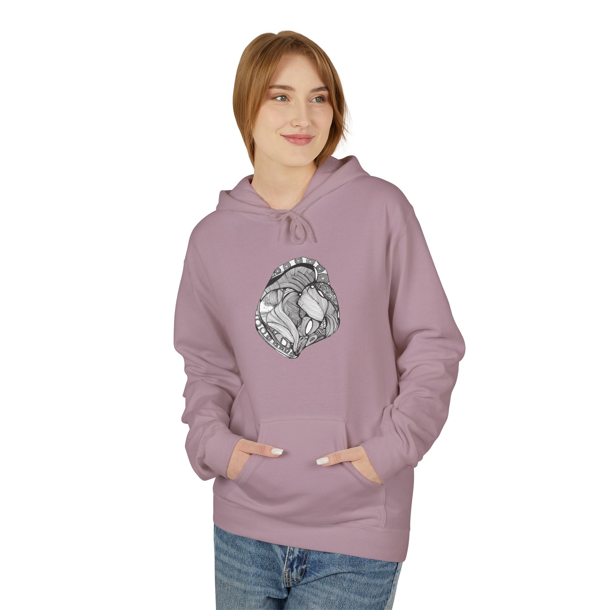 Heart by Feral Wife - Artistic Fleece Hoodie