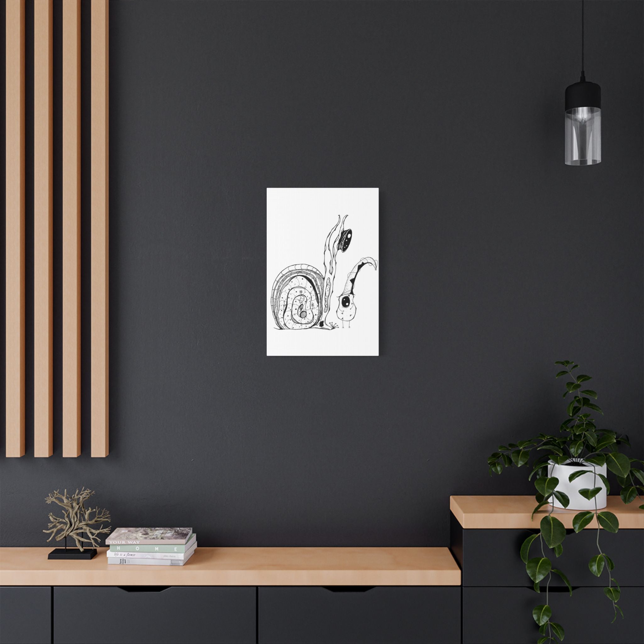 Friends - Line Art Canvas — Minimal Black & White Stretched Print