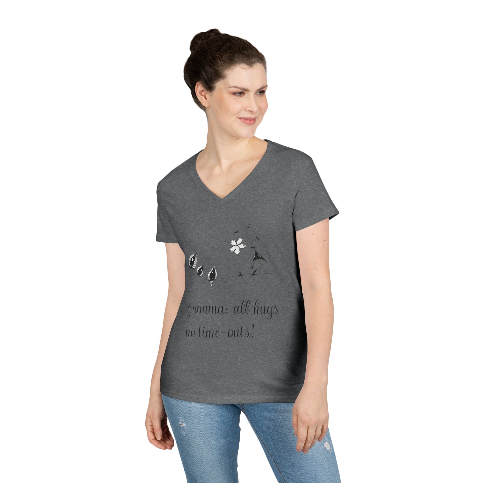 Gramma: All Hugs No Time-outs! by Feral Wife V-Neck T-Shirt