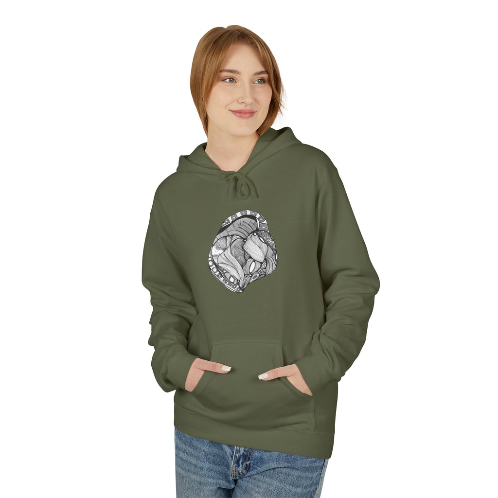 Heart by Feral Wife - Artistic Fleece Hoodie