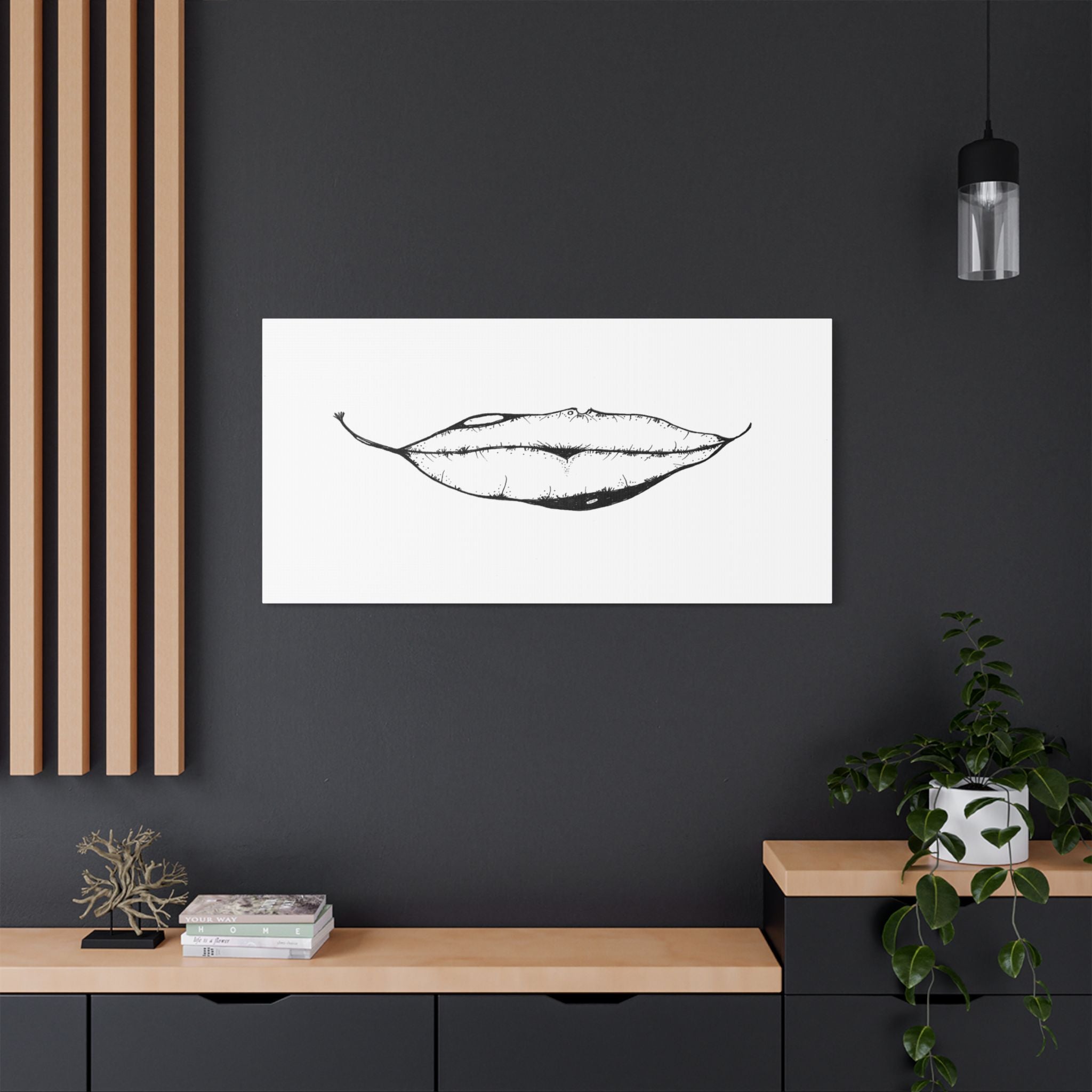 Nature's Kiss Hand-Drawn Art on Satin Canvas Print — Stretched Wall Art