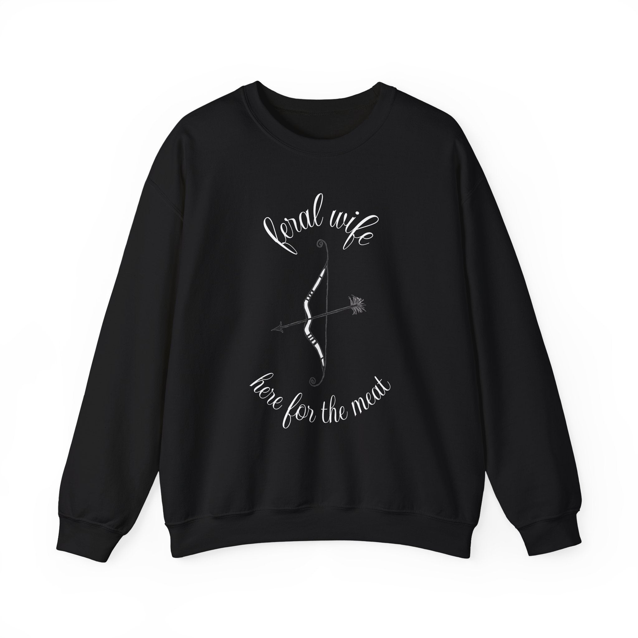 Archery 'Here for the Meat' by Feral Wife Crewneck Sweatshirt