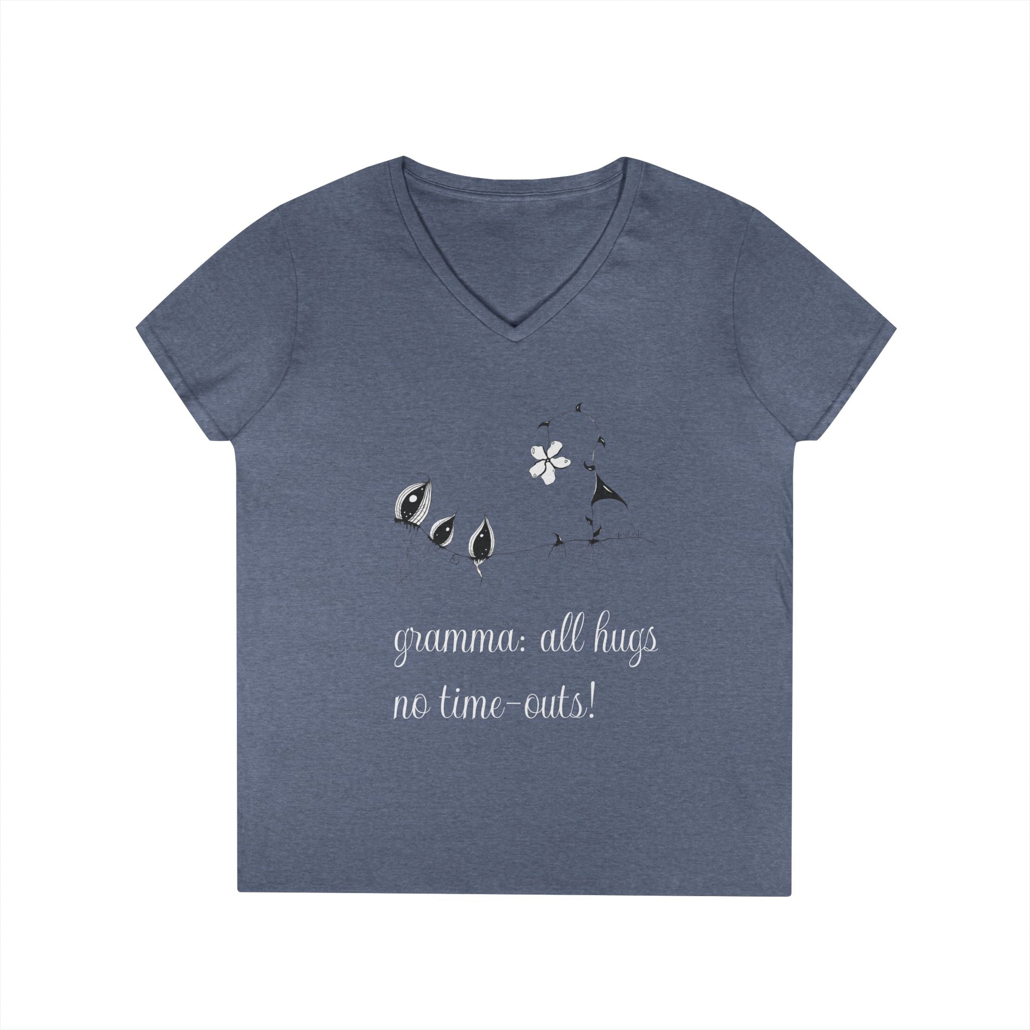 Gramma: All Hugs No Time-outs! by Feral Wife V-Neck T-Shirt