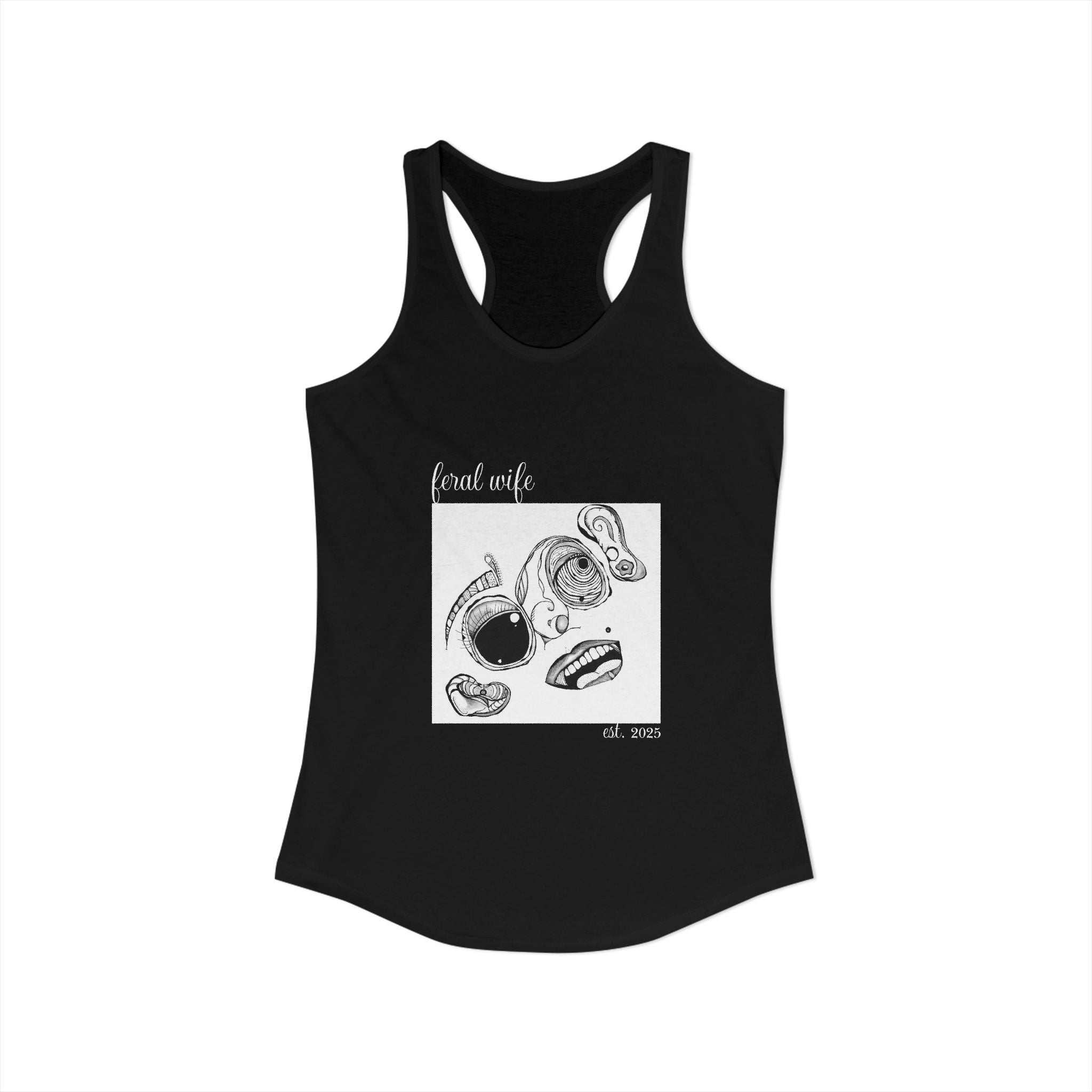Face by Feral Wife - Women's Ideal Racerback Tank