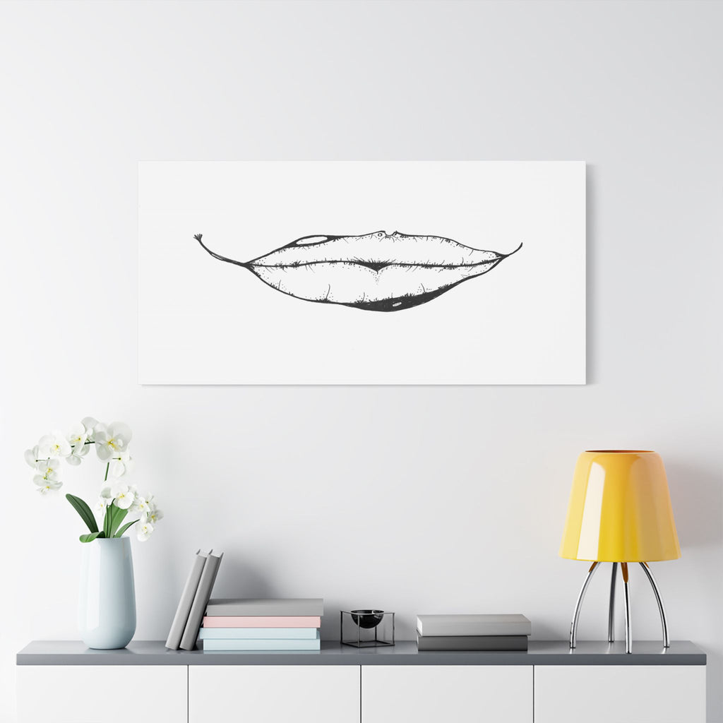Nature's Kiss Hand-Drawn Art on Satin Canvas Print — Stretched Wall Art