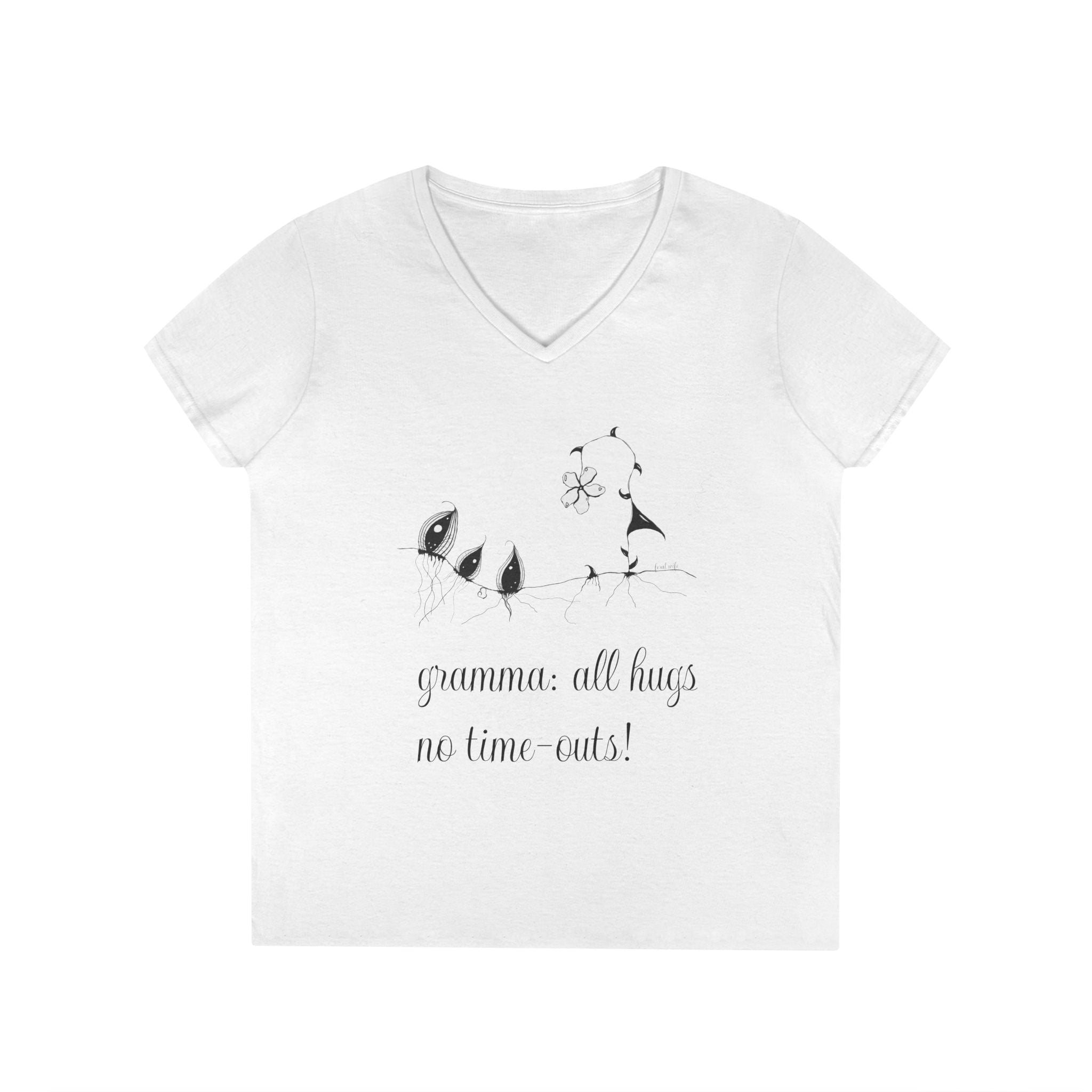 Gramma: All Hugs No Time-outs! by Feral Wife V-Neck T-Shirt