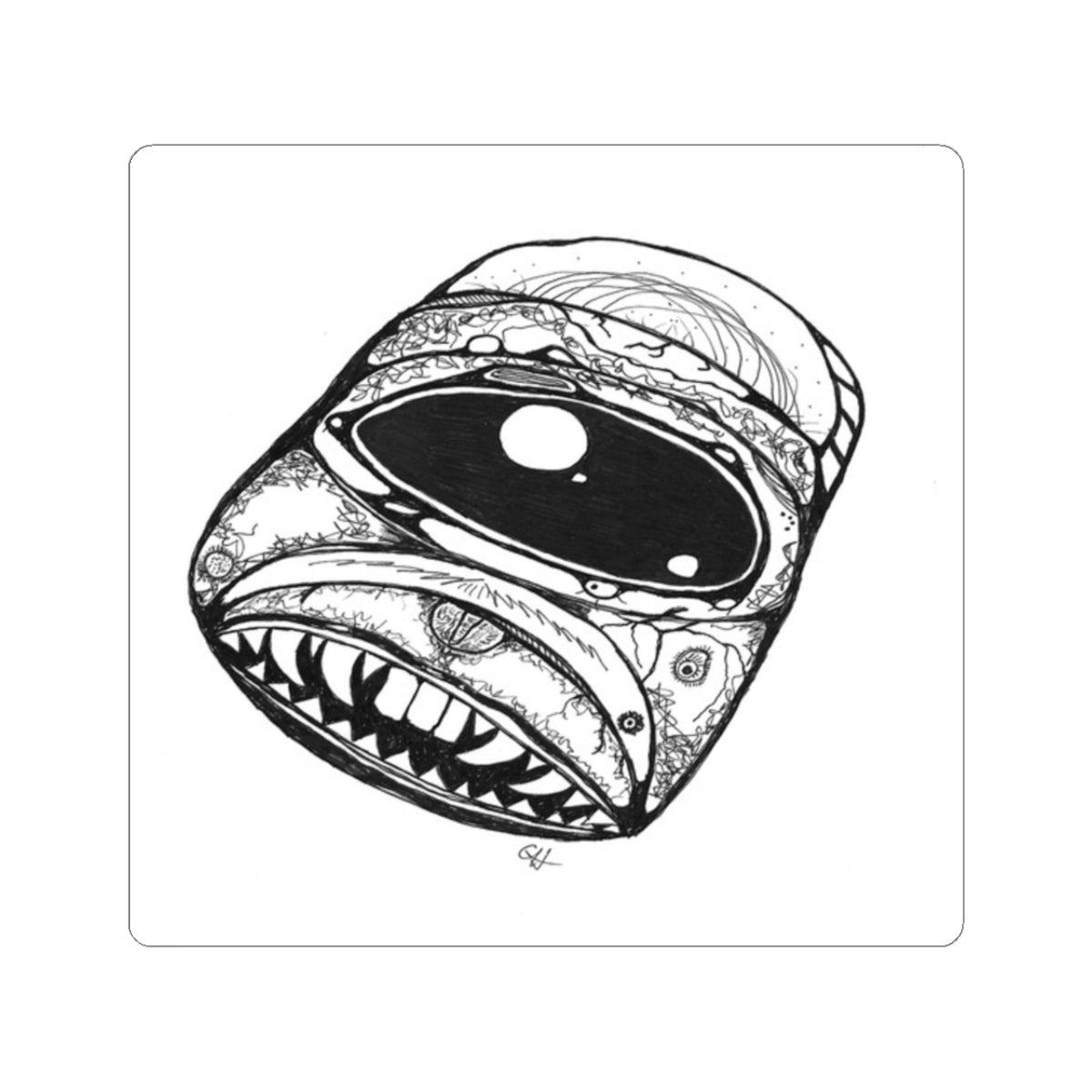 Cyclops Gorilla by Feral Wife - Artistic Kiss-Cut Stickers