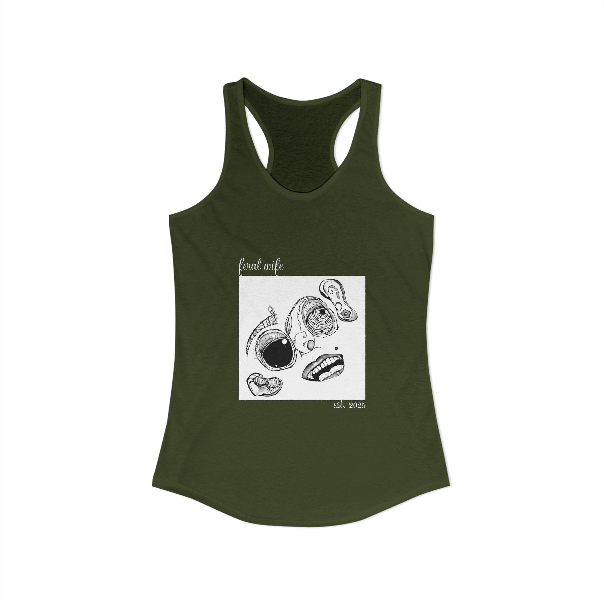 Face by Feral Wife - Women's Ideal Racerback Tank