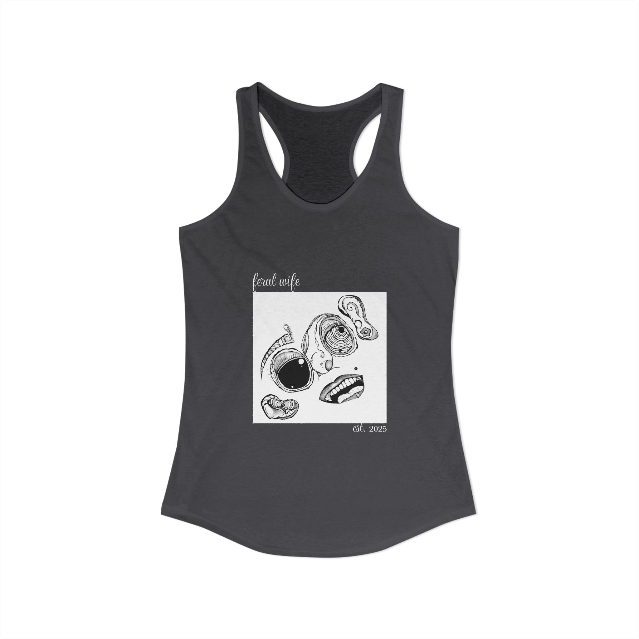 Face by Feral Wife - Women's Ideal Racerback Tank